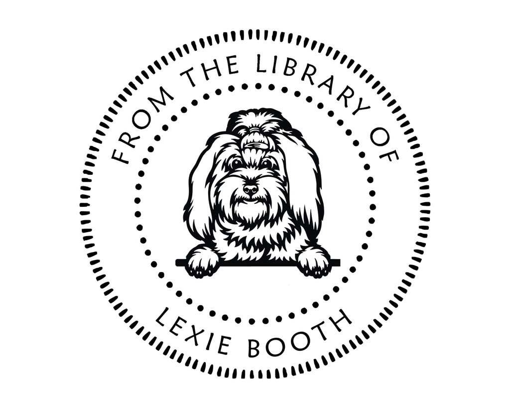 Personalized Book Wooden Handle Stamp - JL-DOG16-MalteseLapdog