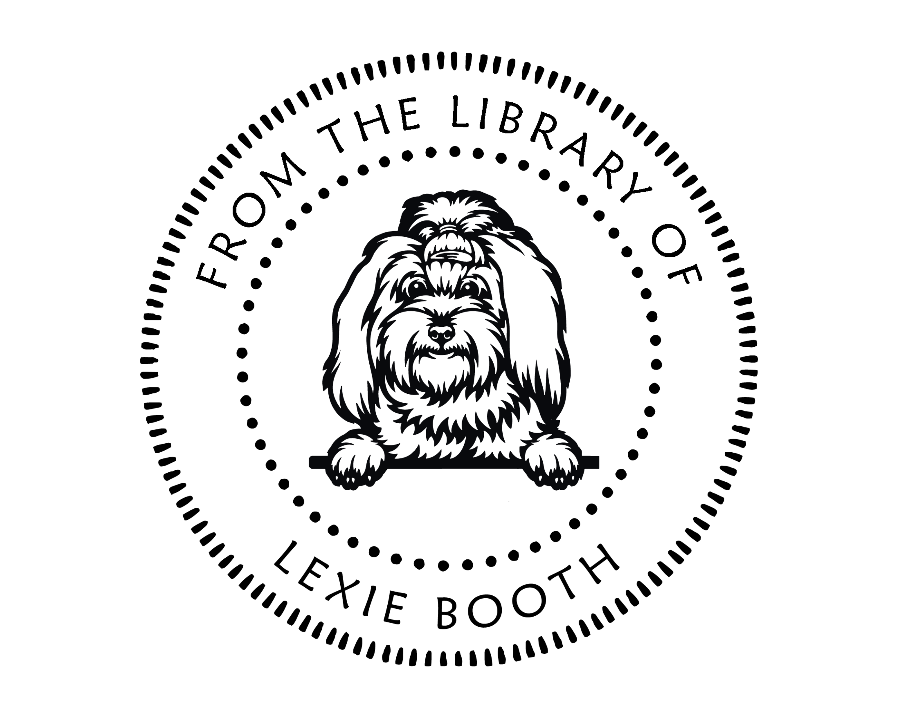 Personalized Book Wooden Handle Stamp - JL-DOG16-MalteseLapdog