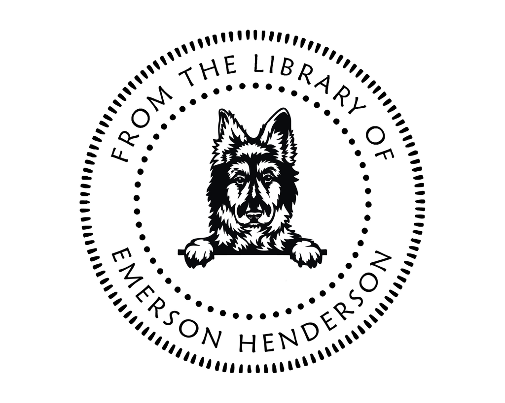 Personalized Book Wooden Handle Stamp - JL-DOG2-GermanShepherd
