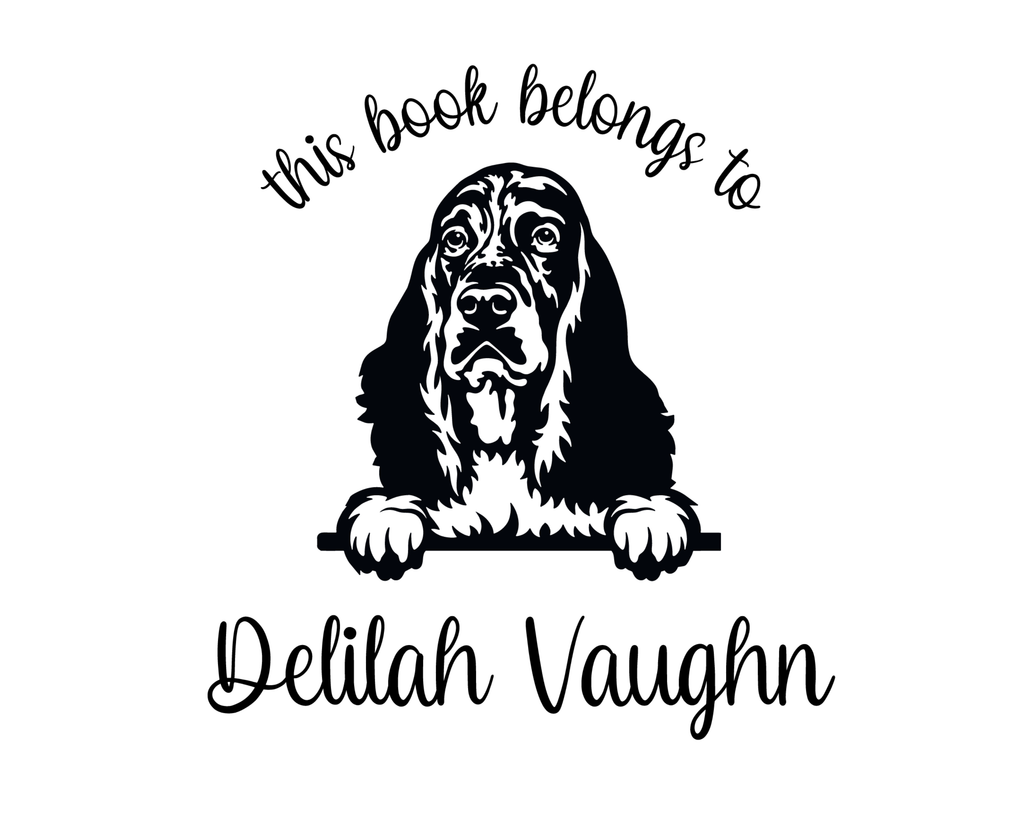 Personalized Book Wooden Handle Stamp - JL-DOG20-EnglishSpringerSpaniel