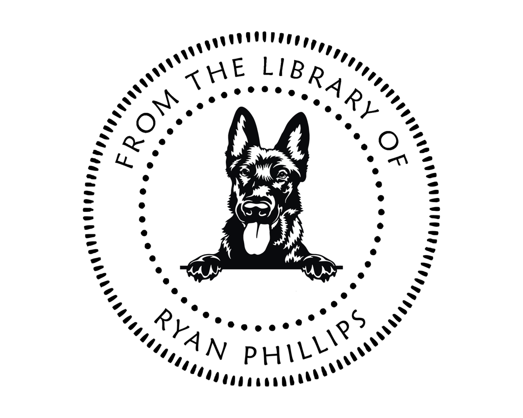 Personalized Book Self Ink Stamp - JL-DOG23-DutchShepherd
