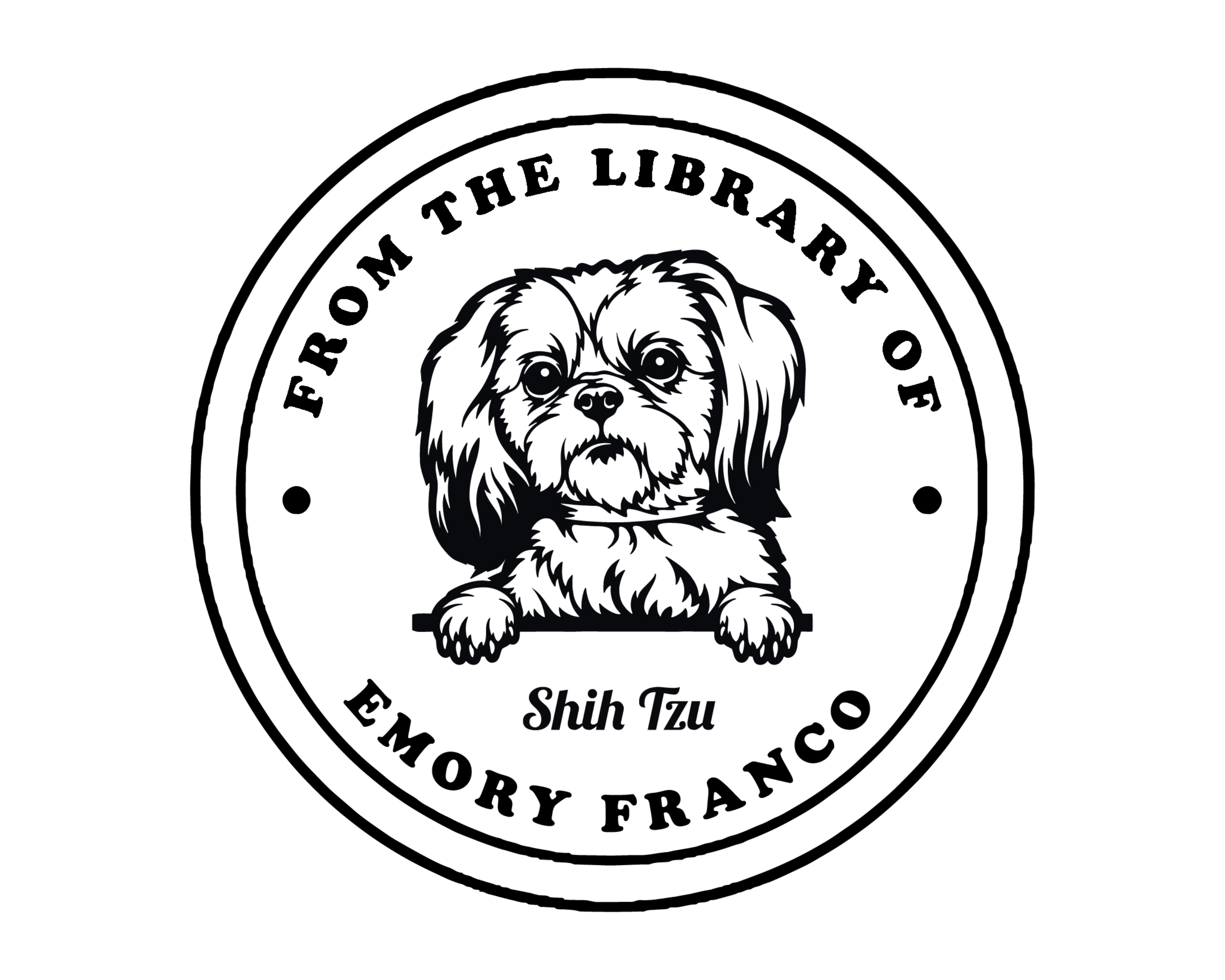 Personalized Book Self Ink Stamp - JL-DOG25-ShihTzu