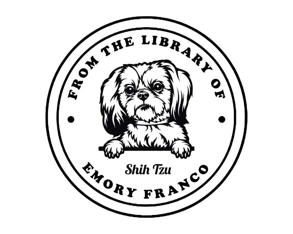 Personalized Book Wooden Handle Stamp - JL-DOG25-ShihTzu