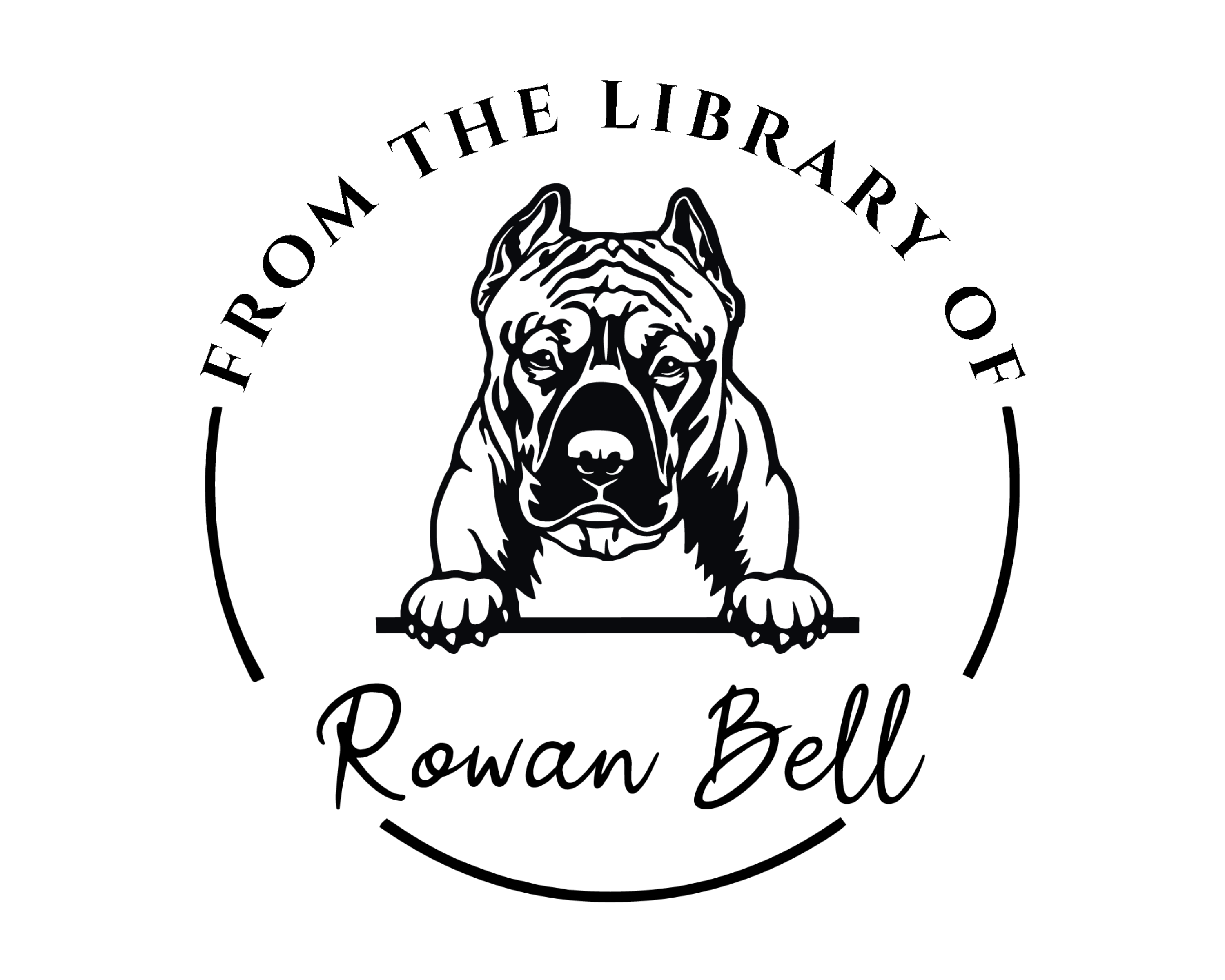 Personalized Book Self Ink Stamp - JL-DOG3-AmericanPitBull