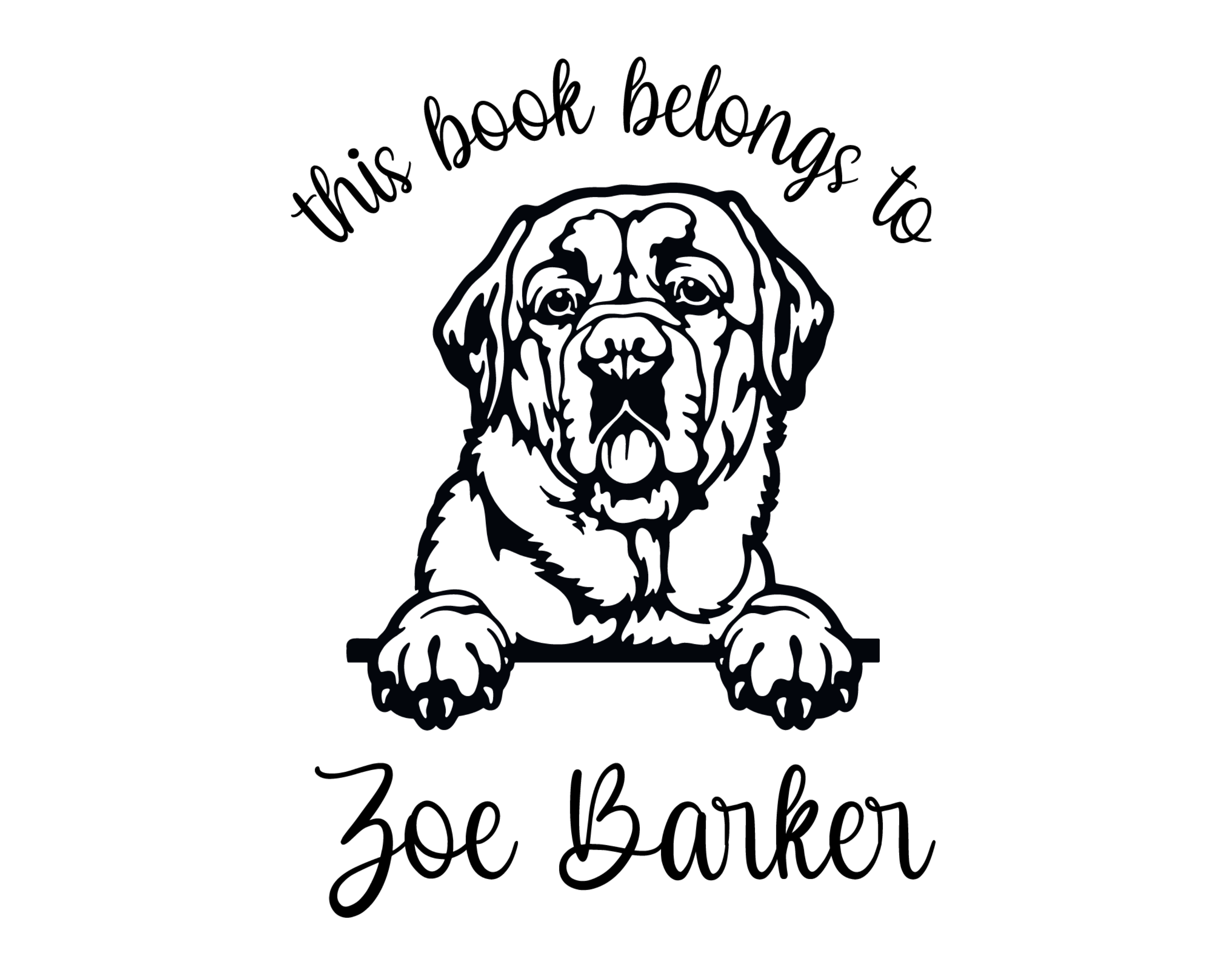 Personalized Book Wooden Handle Stamp - JL-DOG34-LabradorRetriever