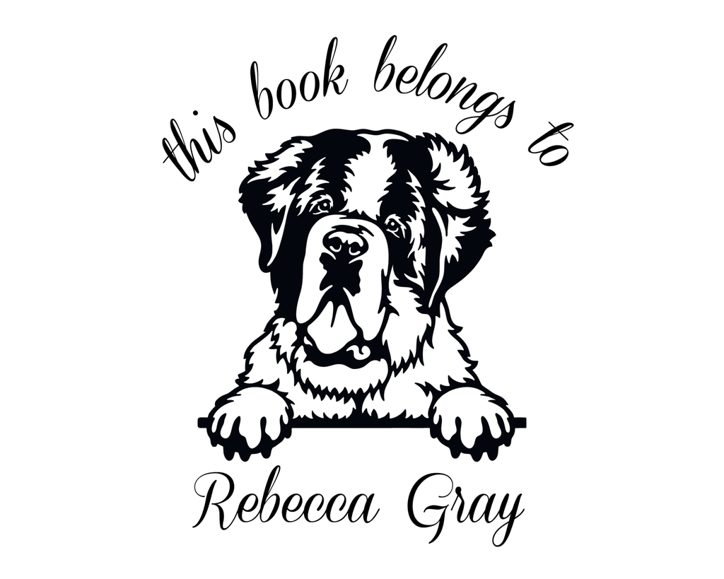 Personalized Book Wooden Handle Stamp - JL-DOG35-StBernard