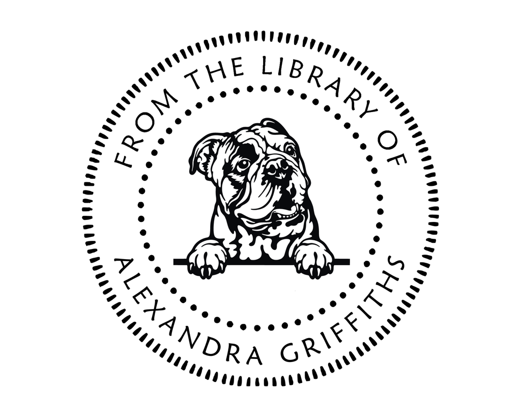 Personalized Book Wooden Handle Stamp - JL-DOG36-EnglishBulldog