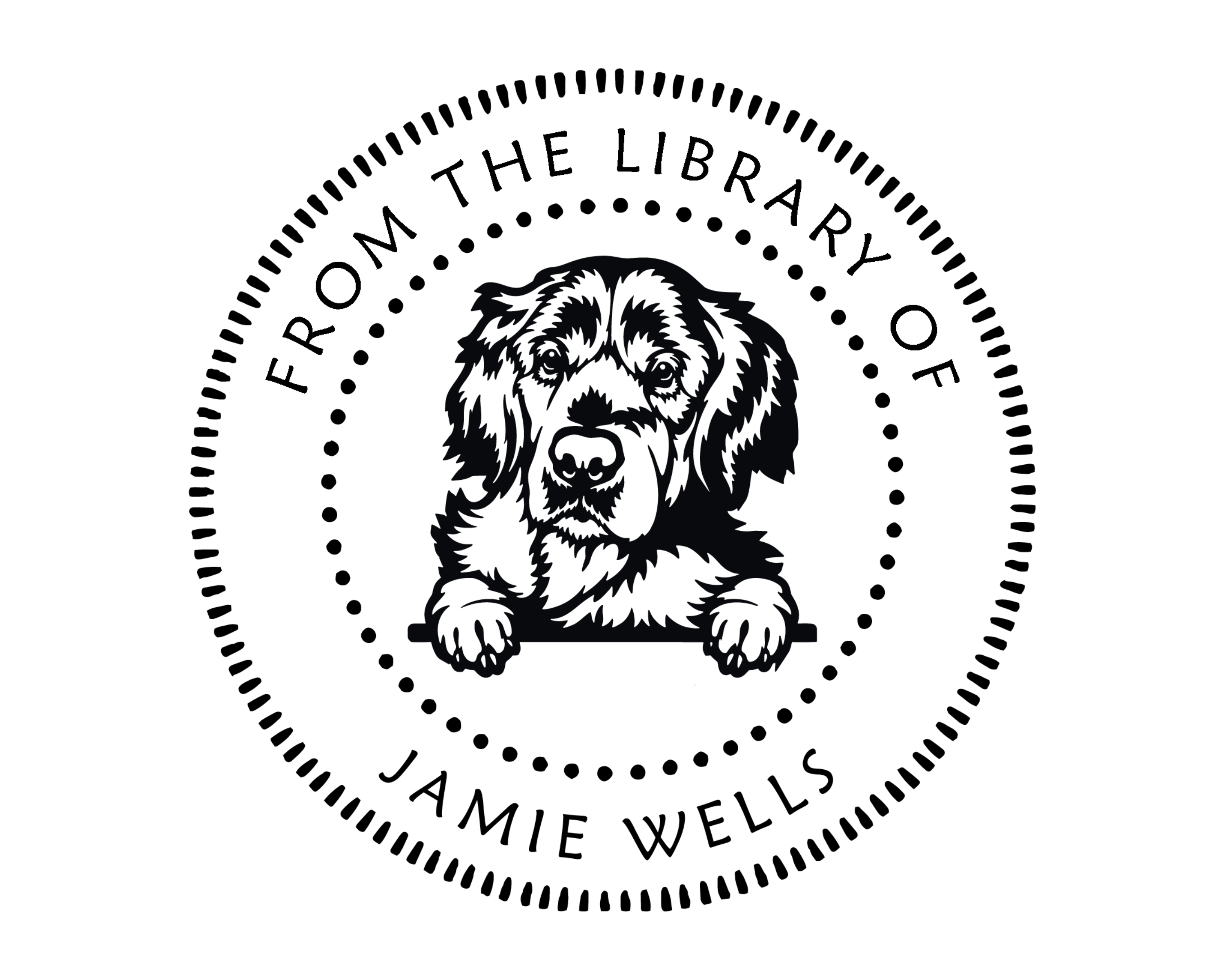 Personalized Book Wooden Handle Stamp - JL-DOG44-GoldenRetriever