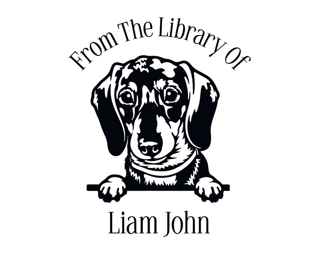 Personalized Book Wooden Handle Stamp - JL-DOG5-Dachshund