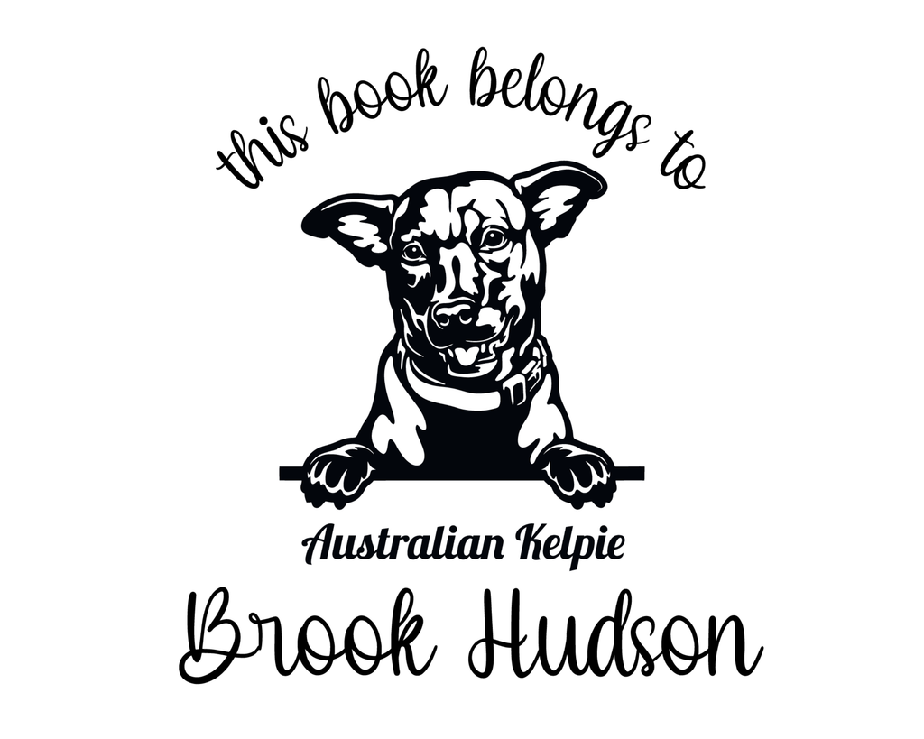 Personalized Book Self Ink Stamp - JL-DOG6-AustralianKelpie