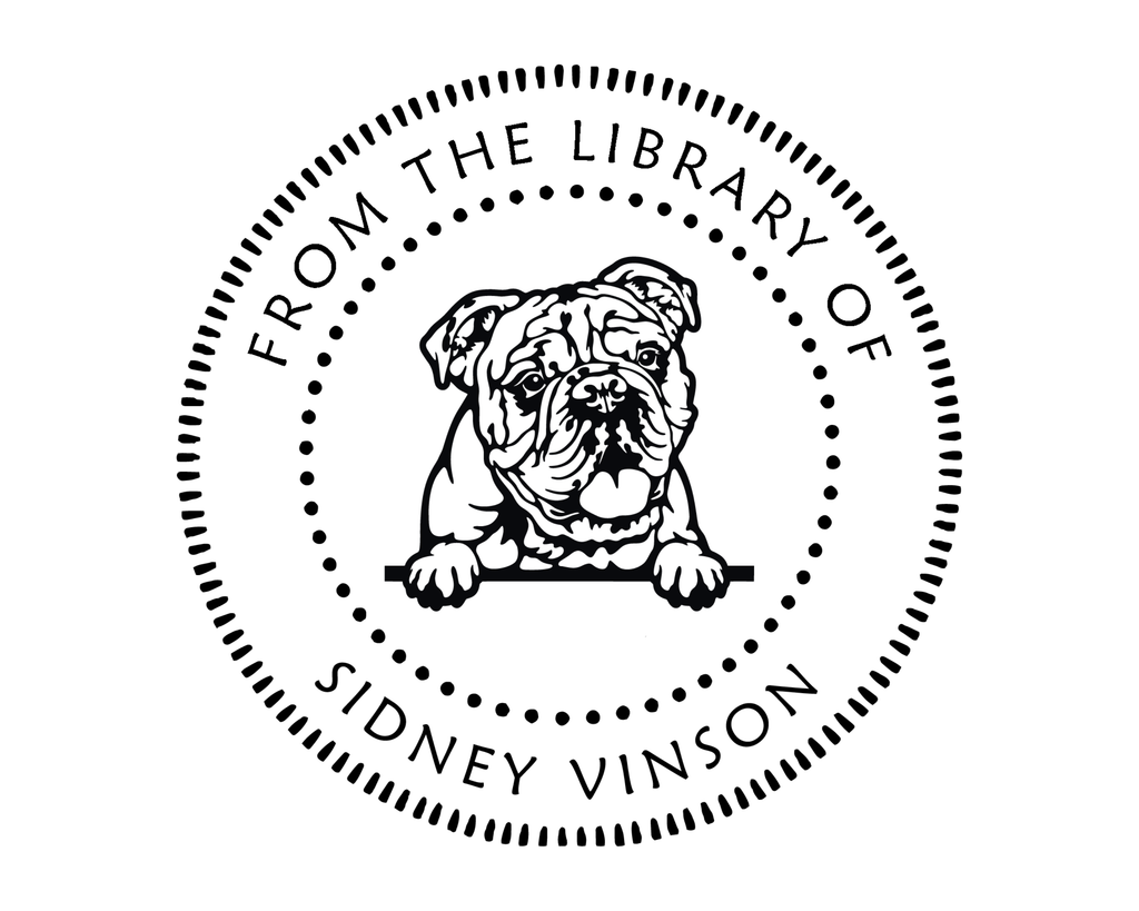 Personalized Book Wooden Handle Stamp - JL-DOG9-EnglishBulldog