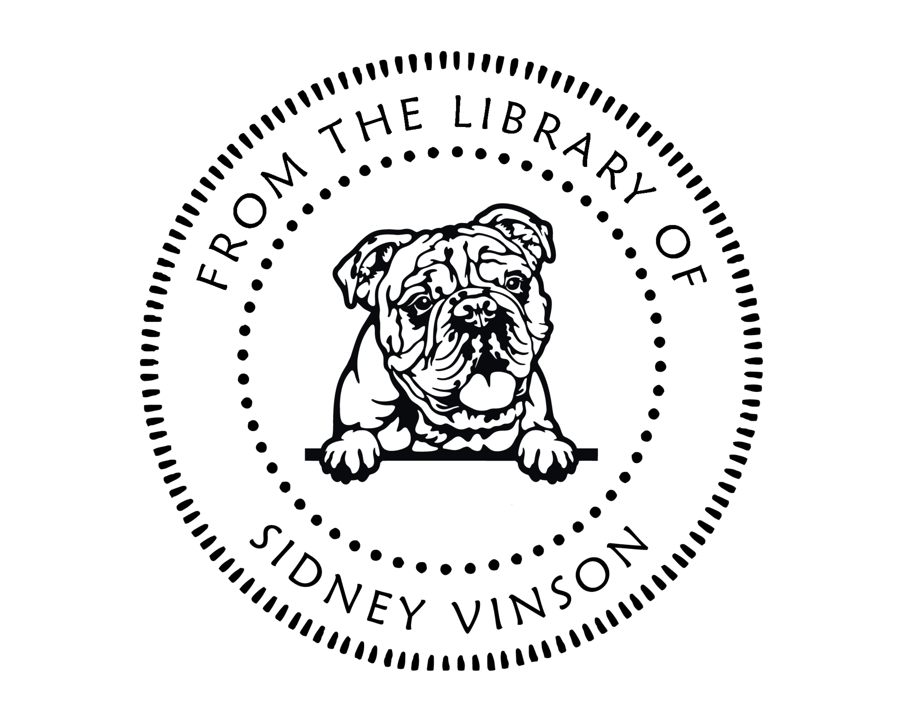 Personalized Book Wooden Handle Stamp - JL-DOG9-EnglishBulldog