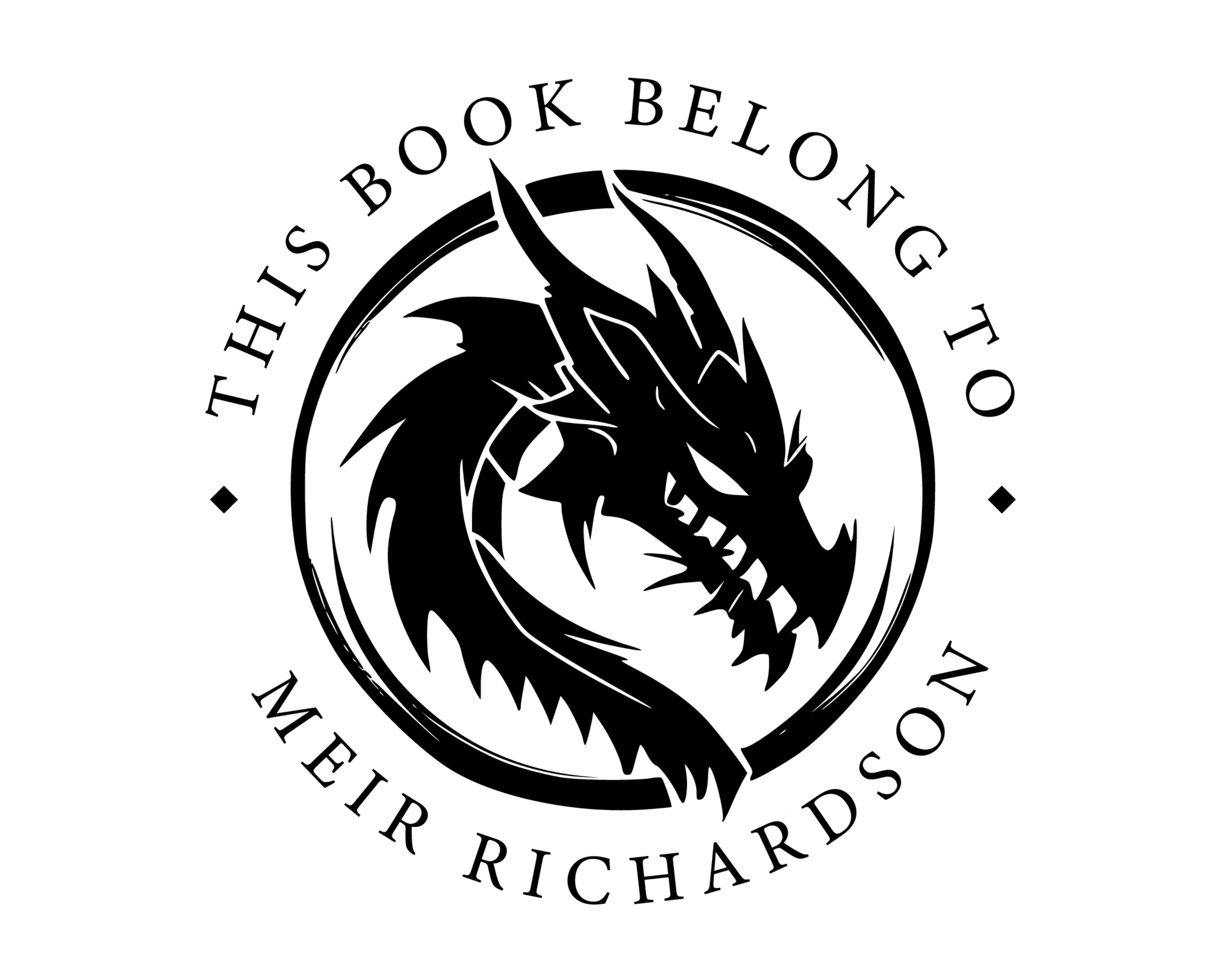 Personalized Book Self Ink Stamp - JL-DRAGON4