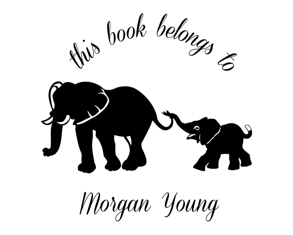 Personalized Book Wooden Handle Stamp - JL-Elephants11