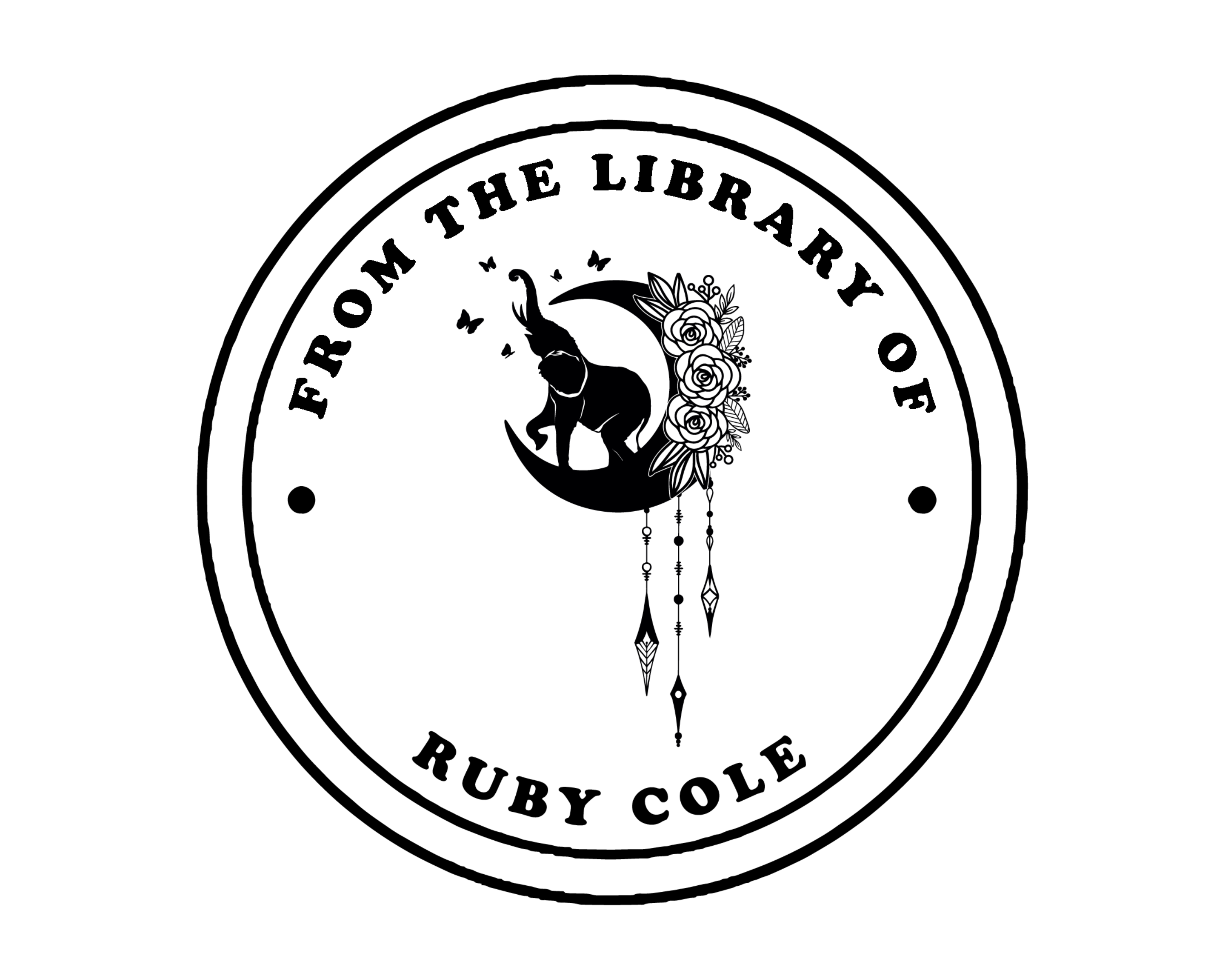 Personalized Book Wooden Handle Stamp - JL-Elephants12