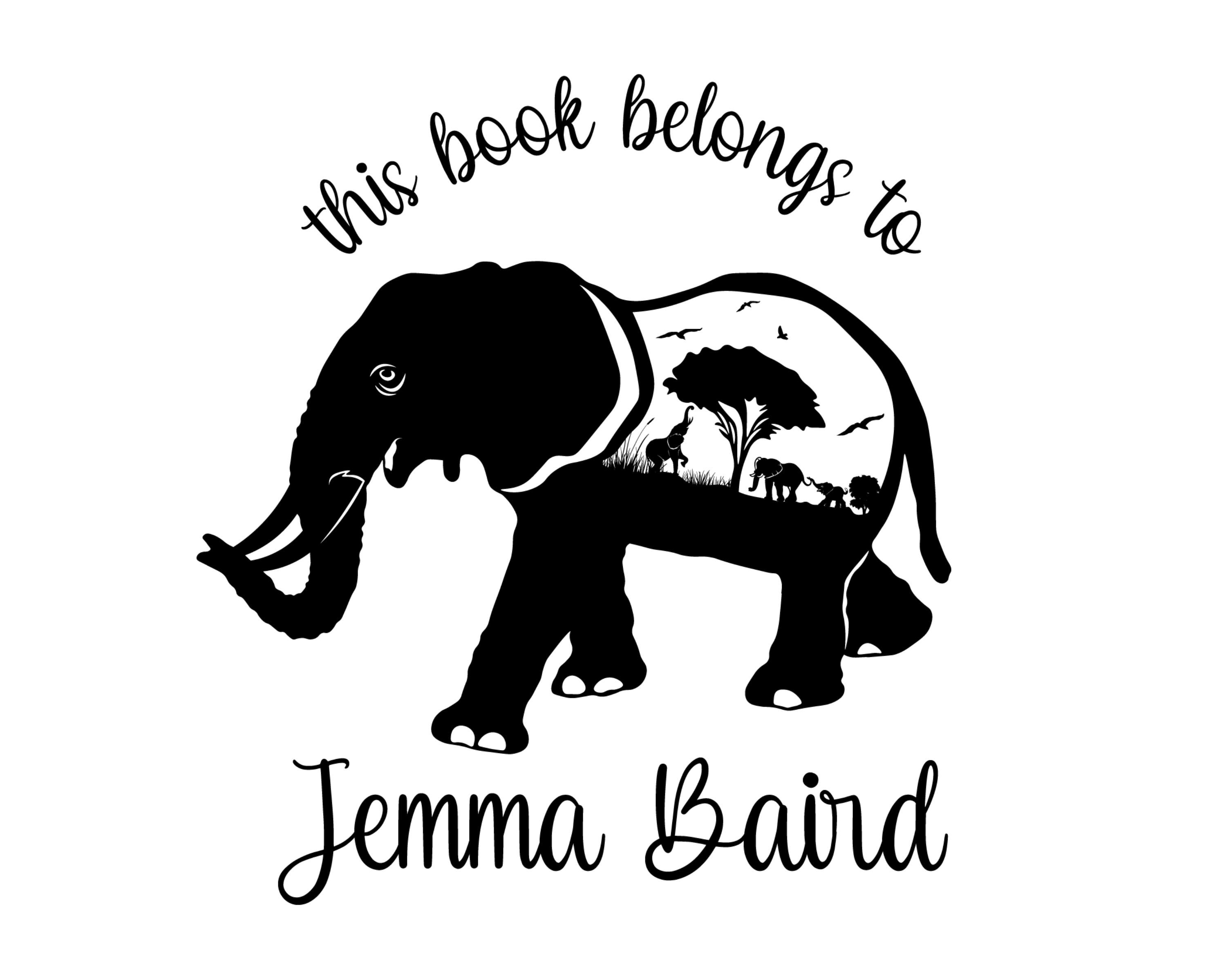 Personalized Book Wooden Handle Stamp - JL-Elephants14