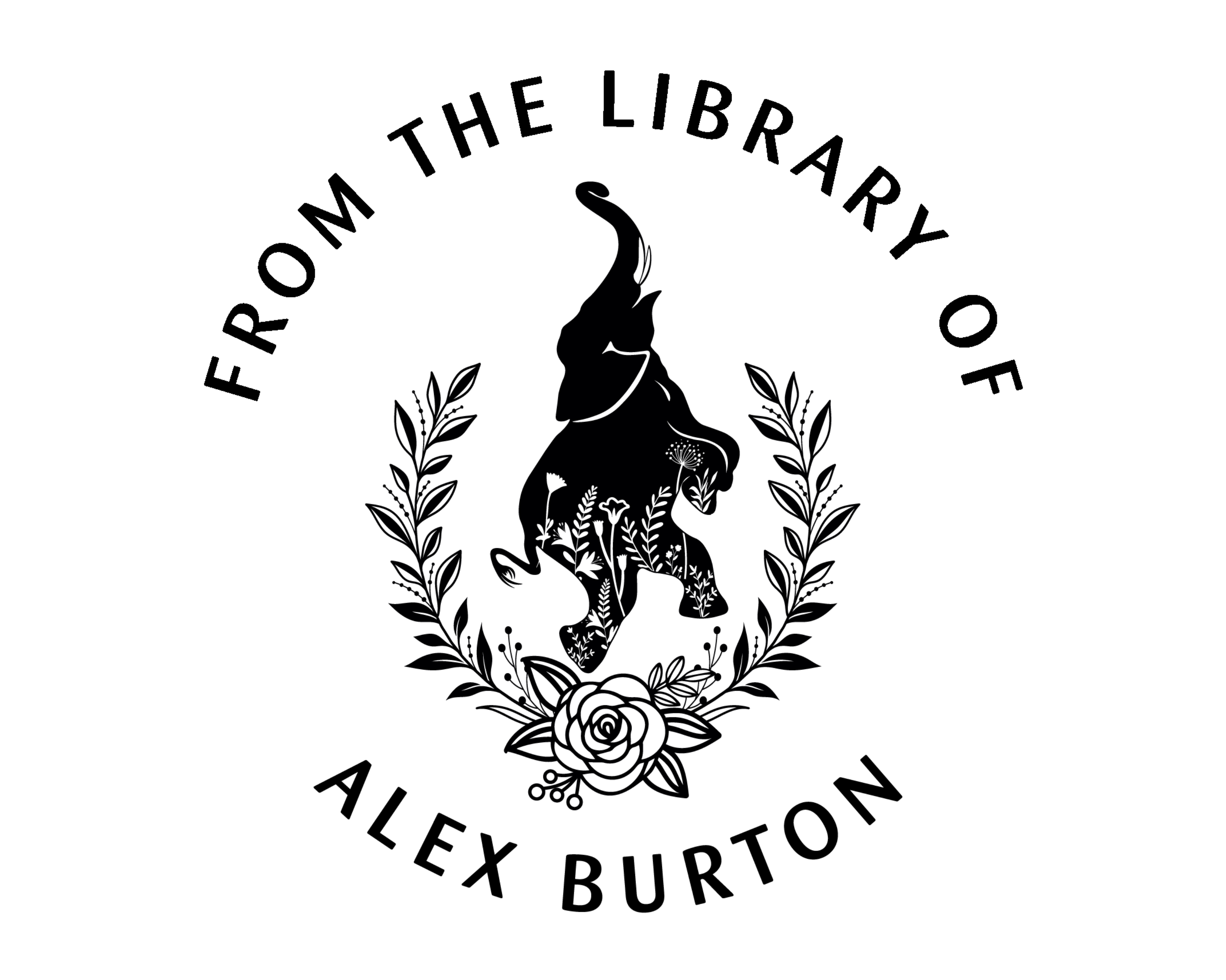 Personalized Book Self Ink Stamp - JL-Elephants1