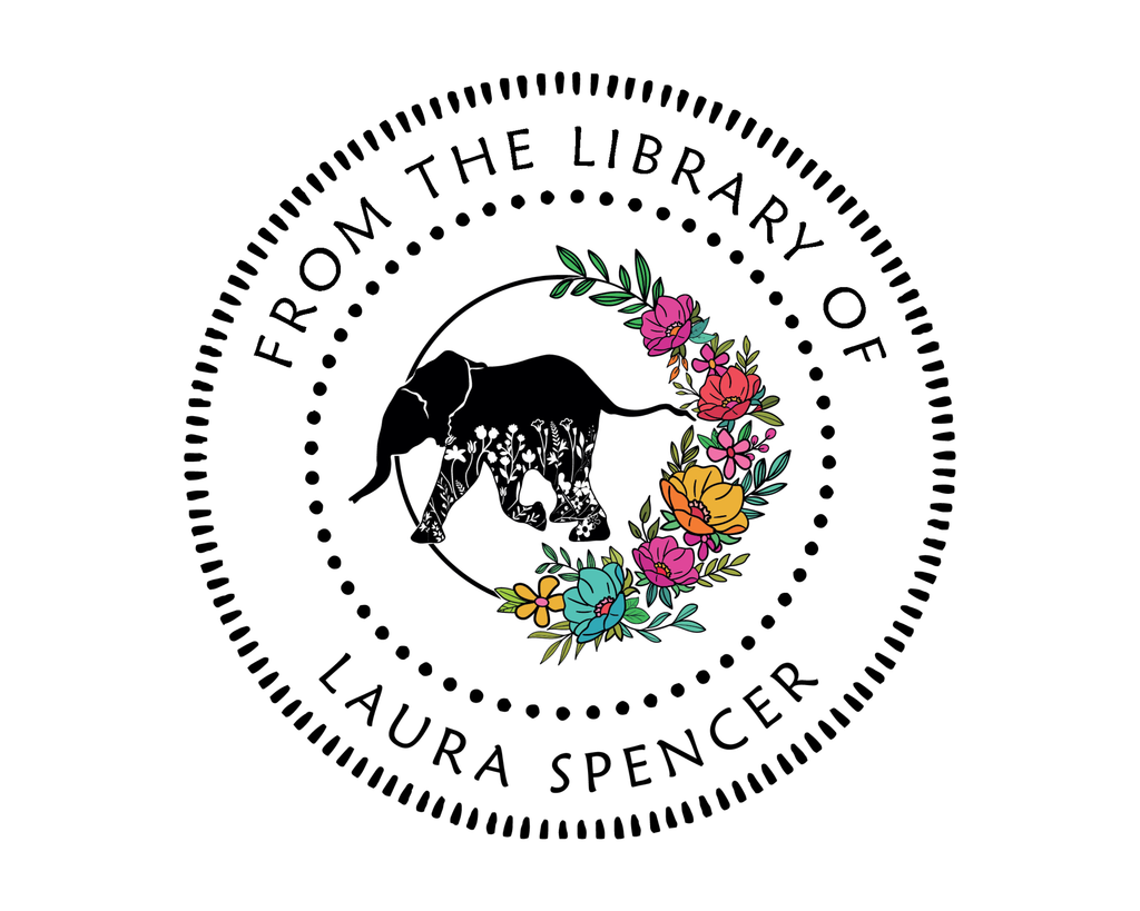 Personalized Book Wooden Handle Stamp - JL-Elephants2