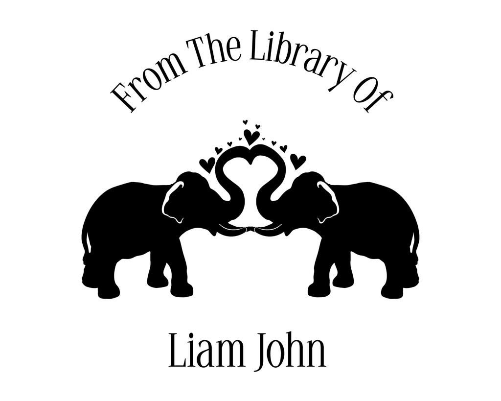 Personalized Book Wooden Handle Stamp - JL-Elephants6