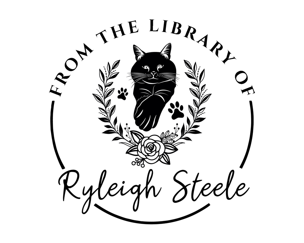 Personalized Book Self Ink Stamp - JL-FloralCats10