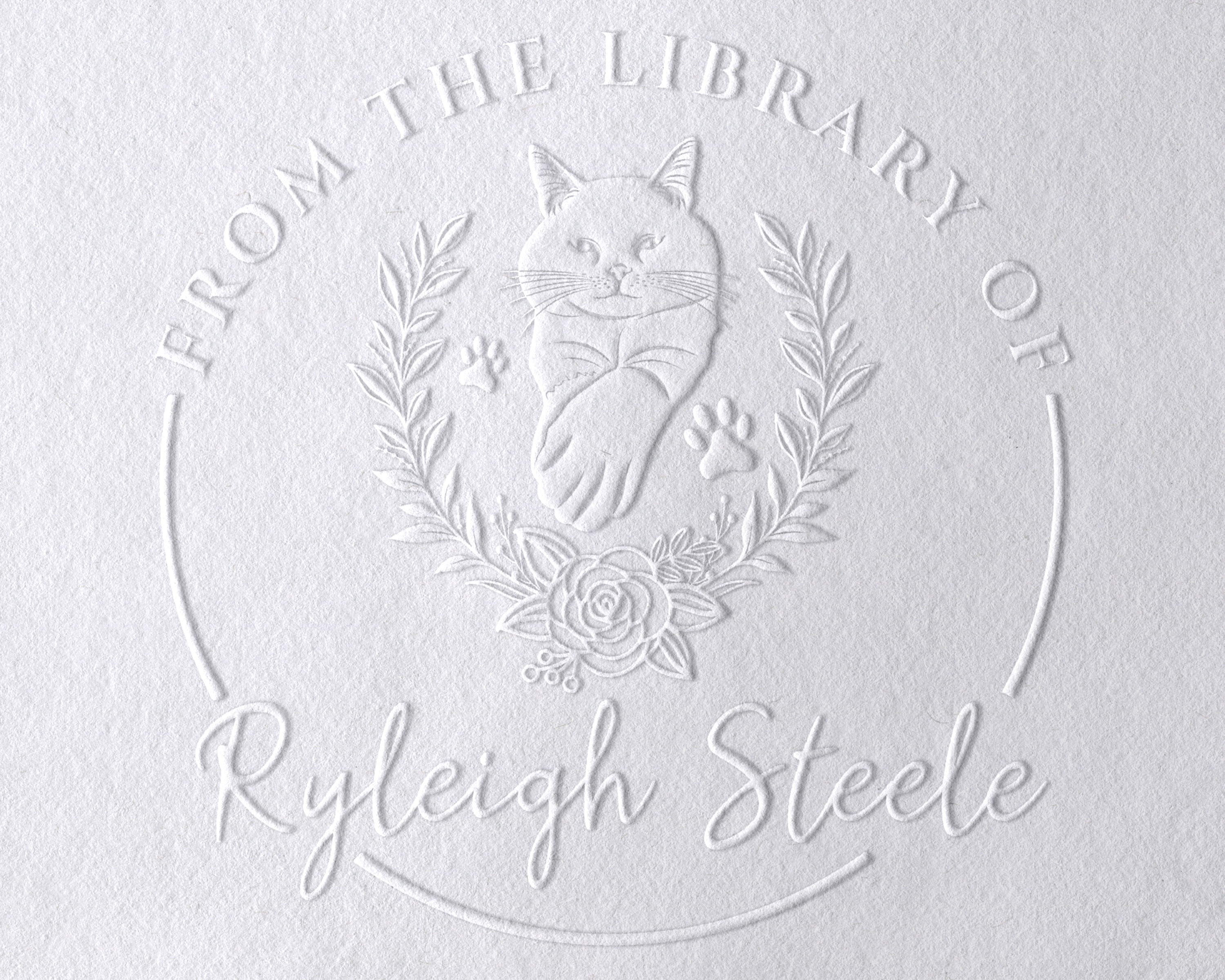 Personalized Book Embosser - JL-FloralCats10