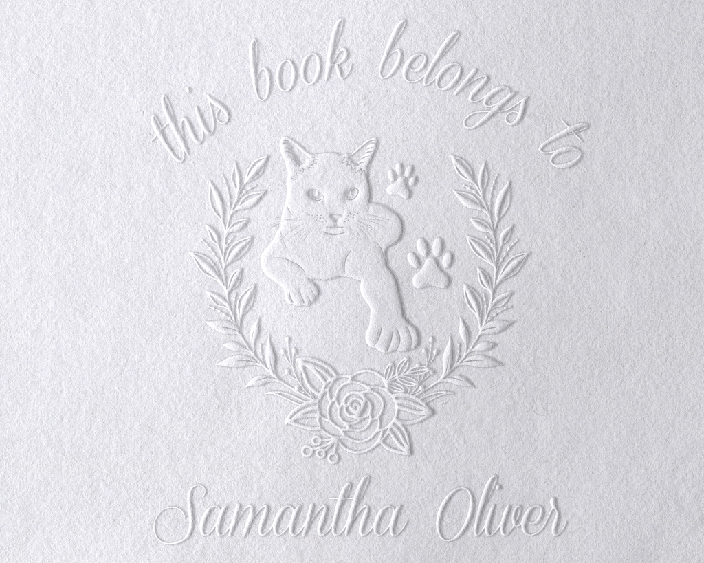 Personalized Book Embosser - JL-FloralCats11