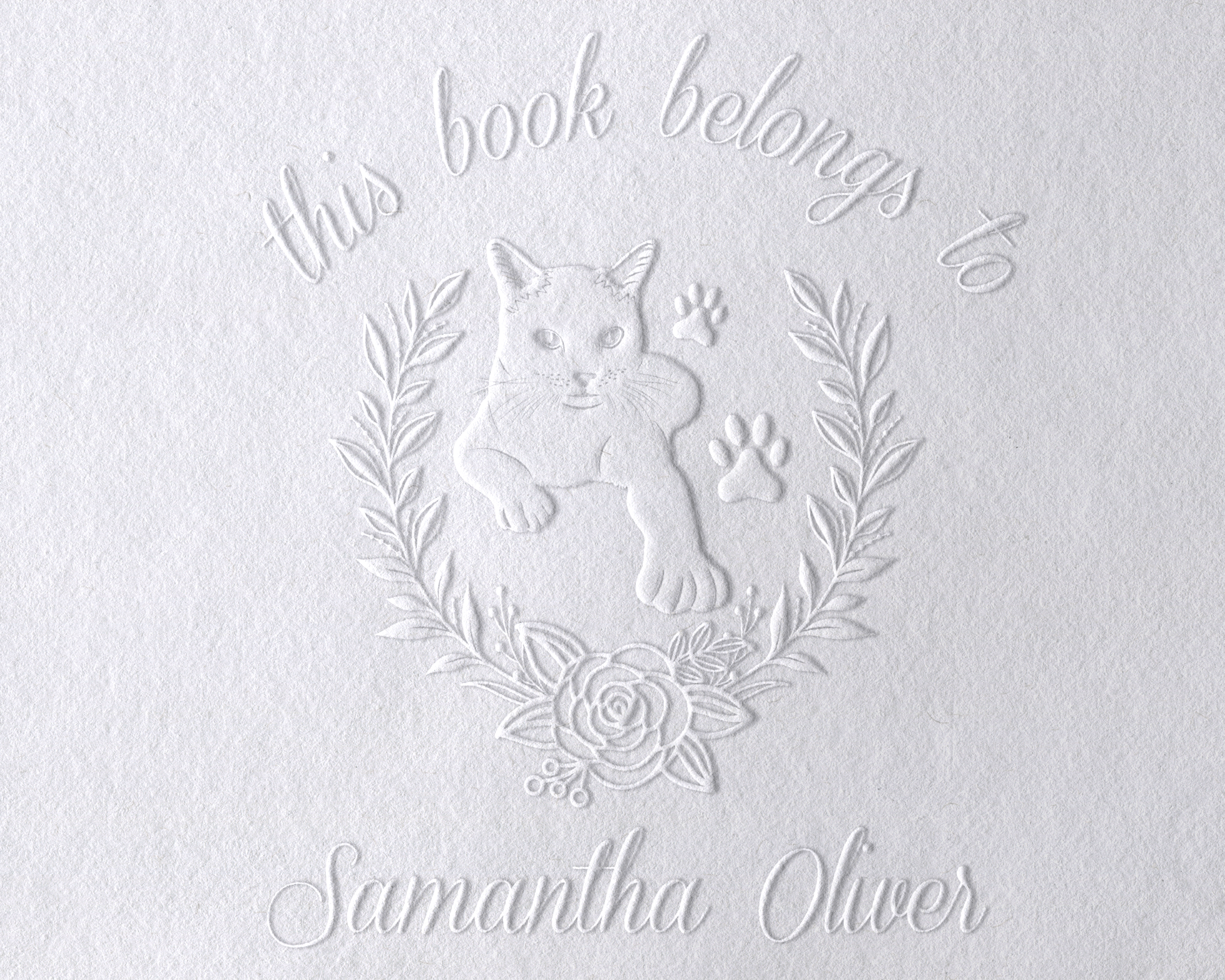 Personalized Book Embosser - JL-FloralCats11