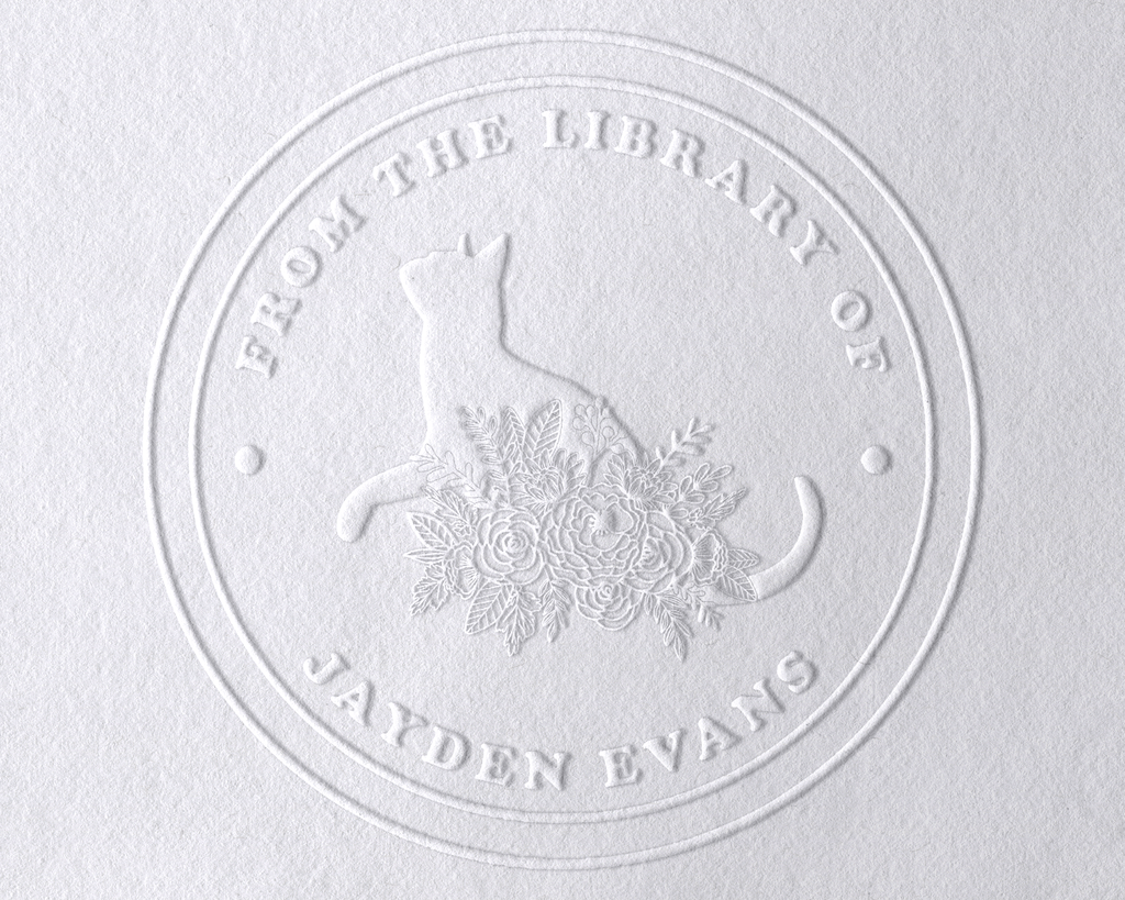 Personalized Book Embosser - JL-FloralCats12