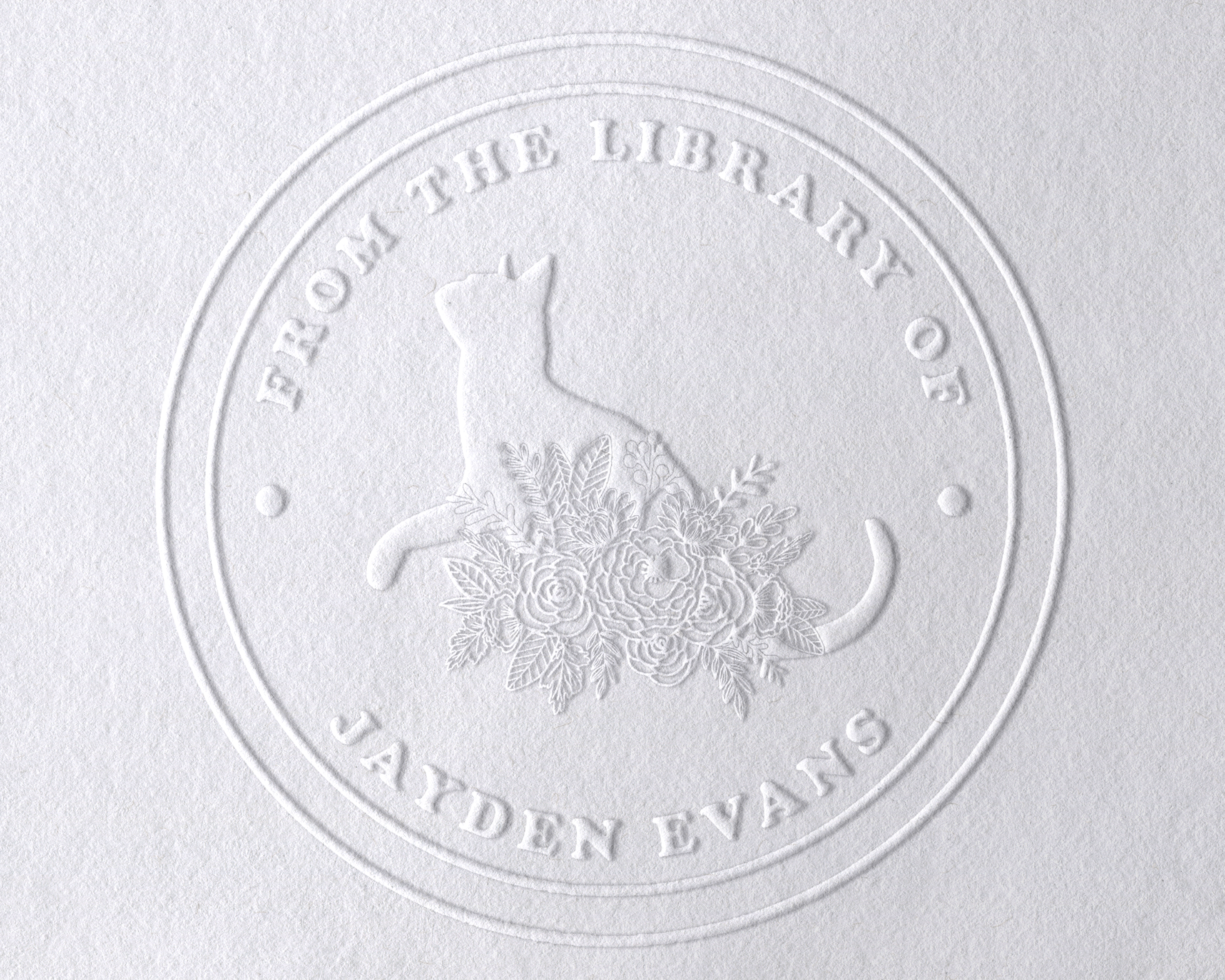 Personalized Book Embosser - JL-FloralCats12