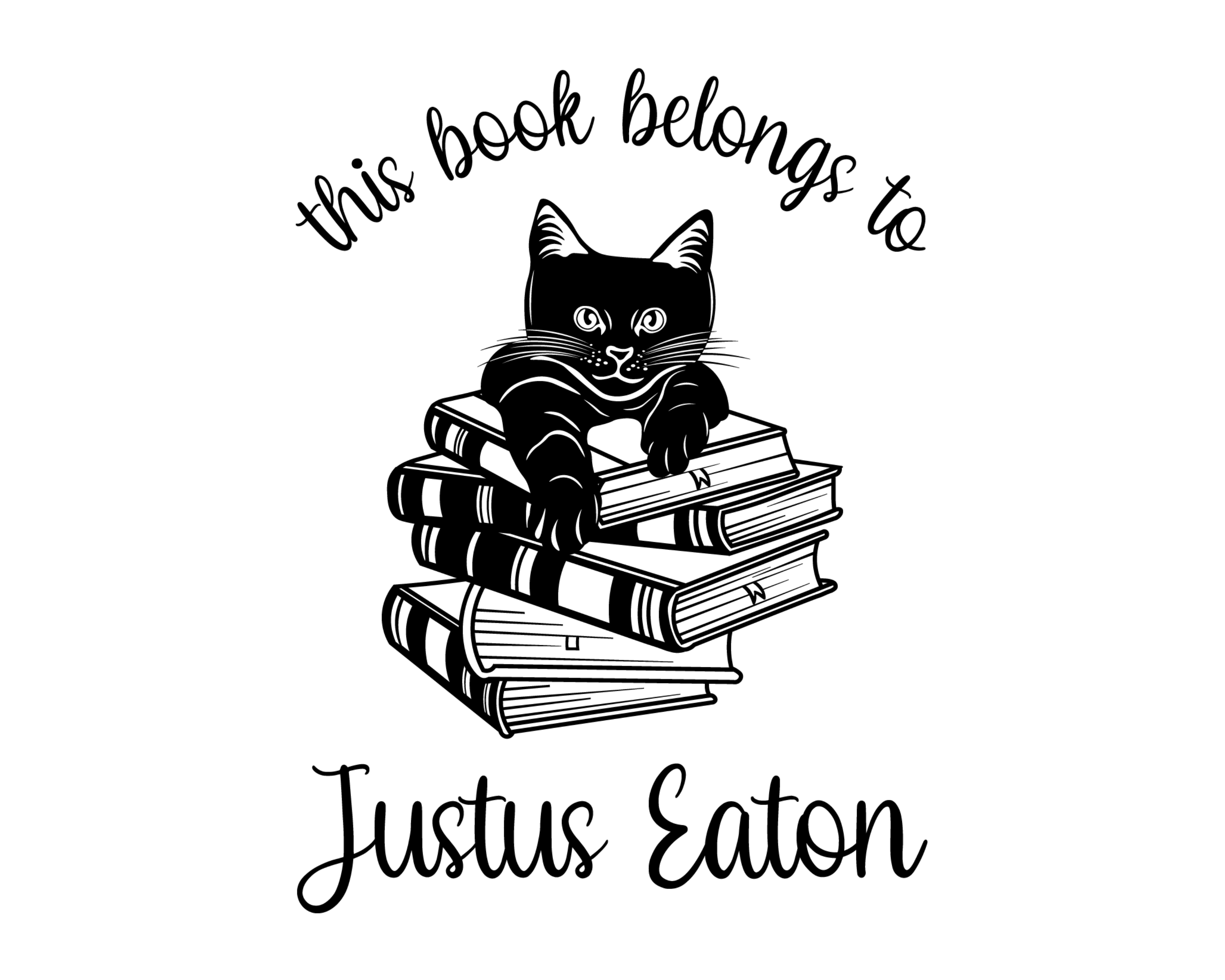 Personalized Book Self Ink Stamp - JL-FloralCats14