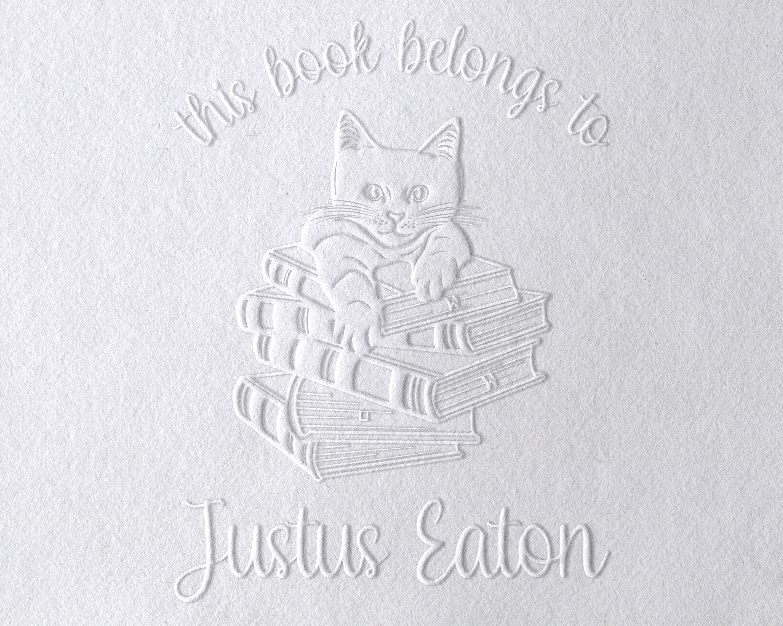 Personalized Book Embosser - JL-FloralCats14