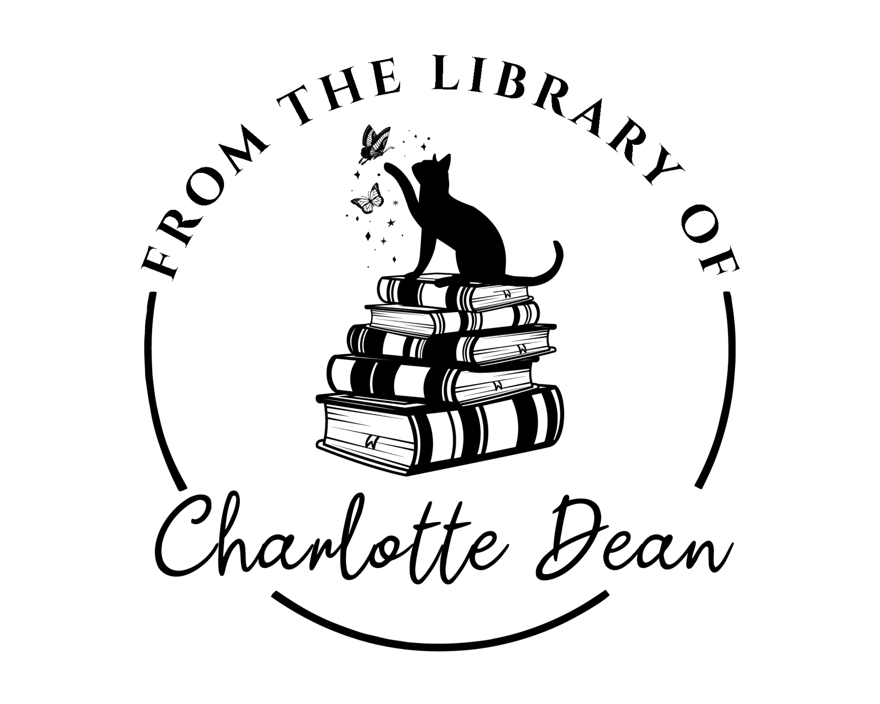 Personalized Book Self Ink Stamp - JL-FloralCats17