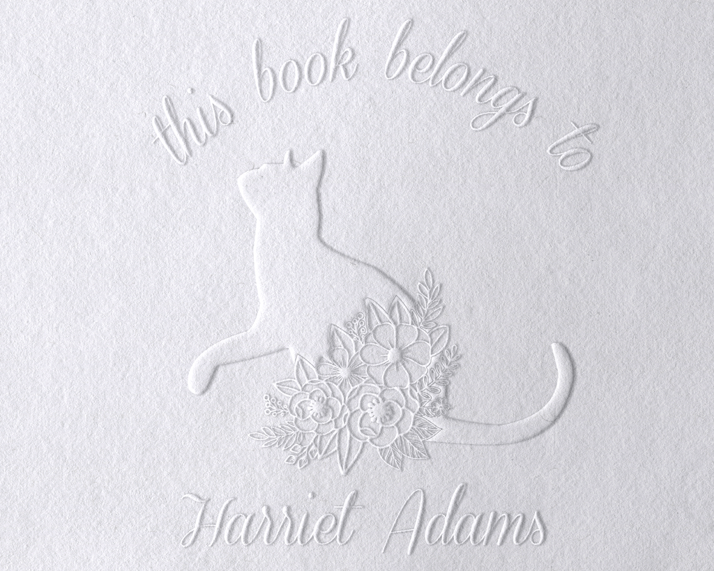 Personalized Book Embosser - JL-FloralCats18