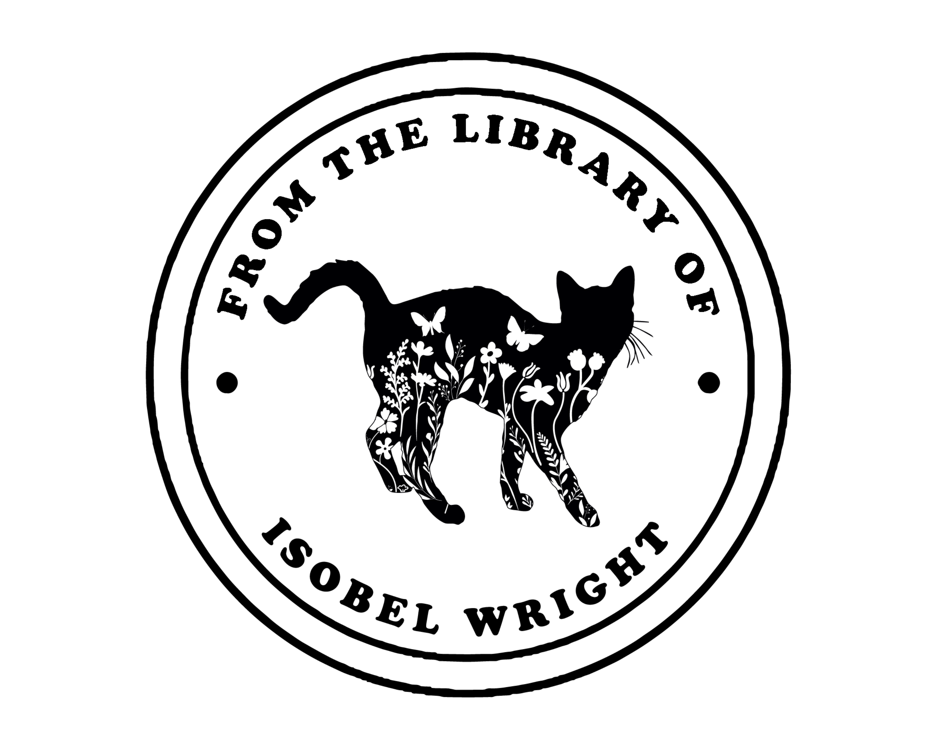 Personalized Book Wooden Handle Stamp - JL-FloralCats19