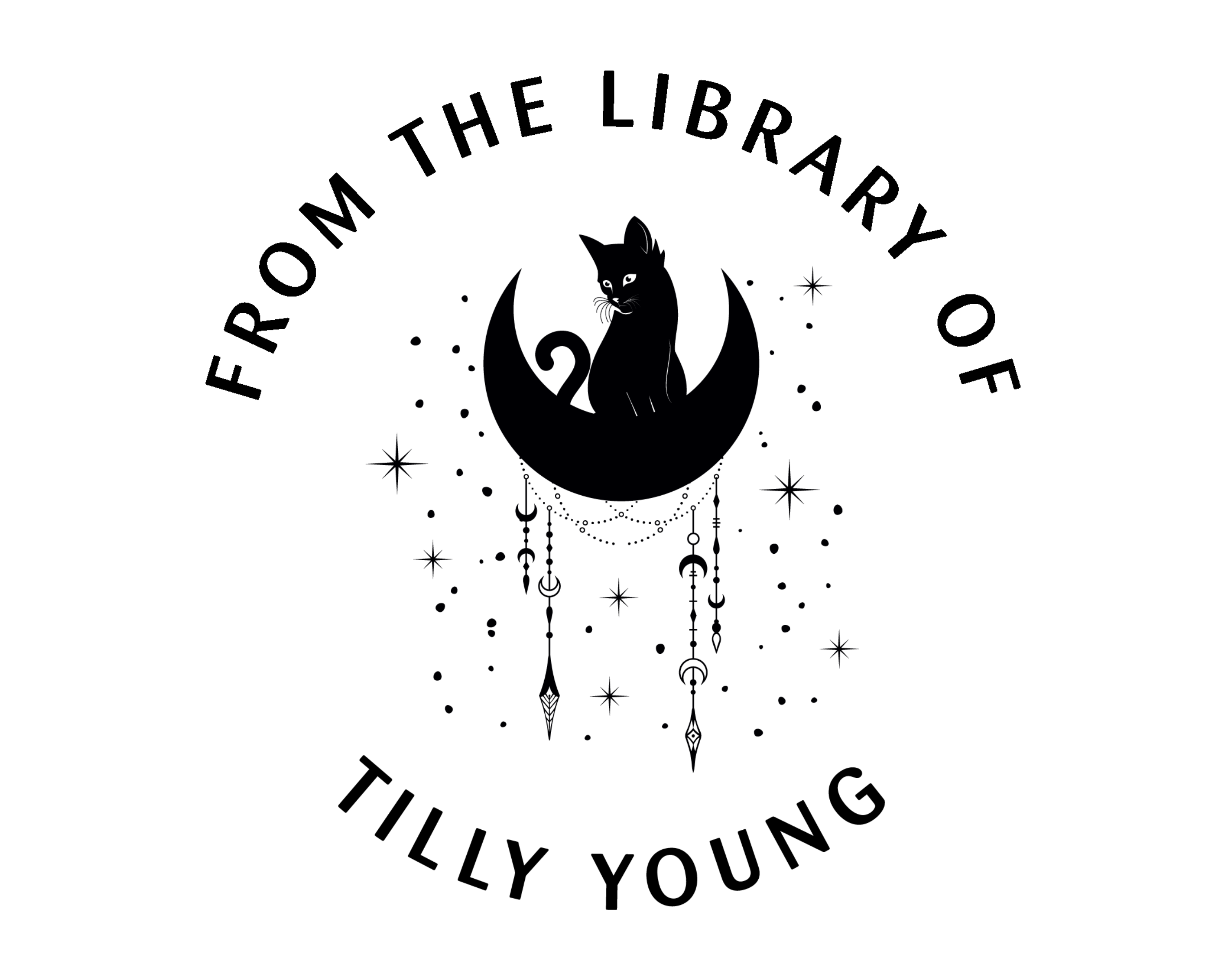 Personalized Book Wooden Handle Stamp - JL-FloralCats1