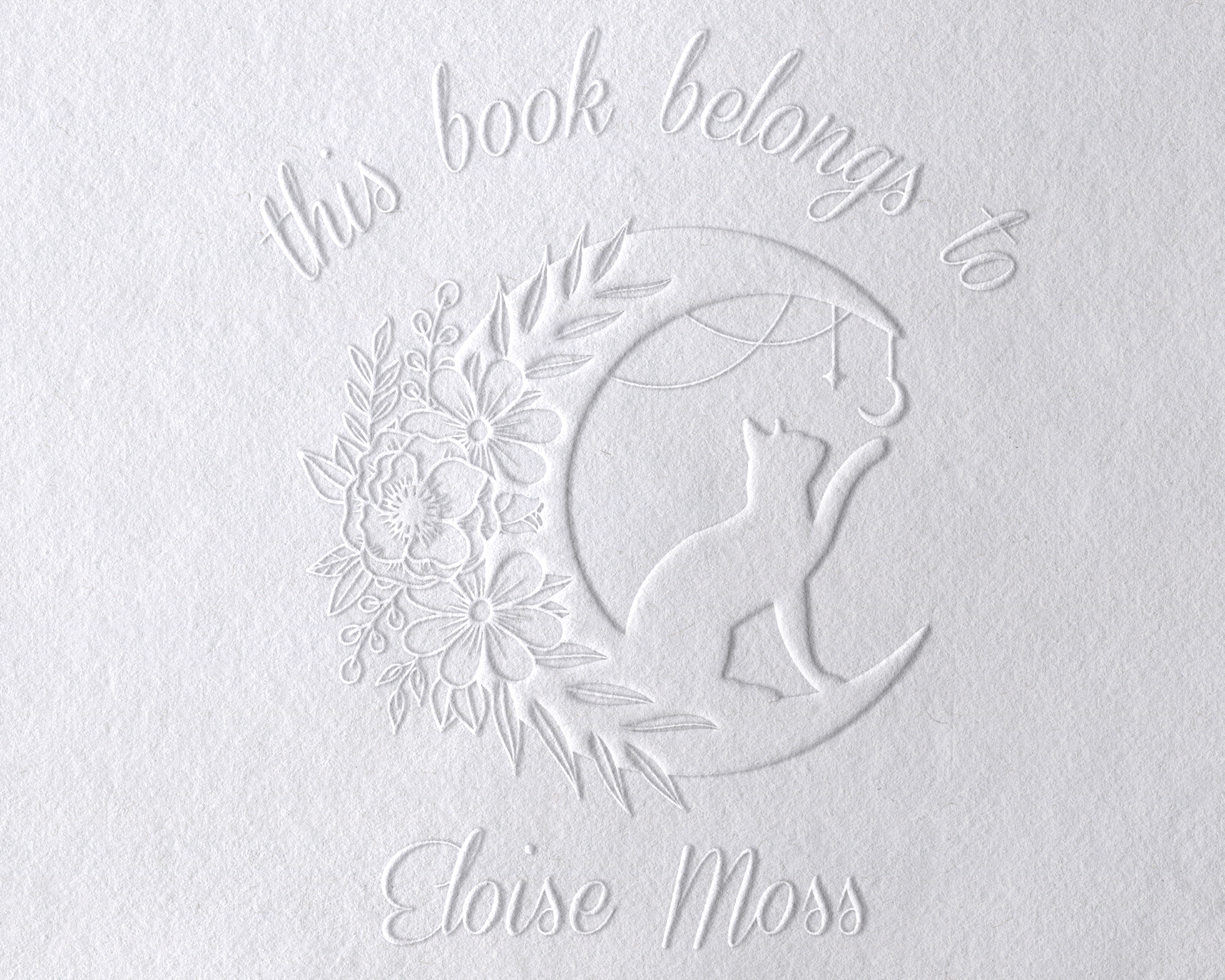 Personalized Book Embosser - JL-FloralCats25