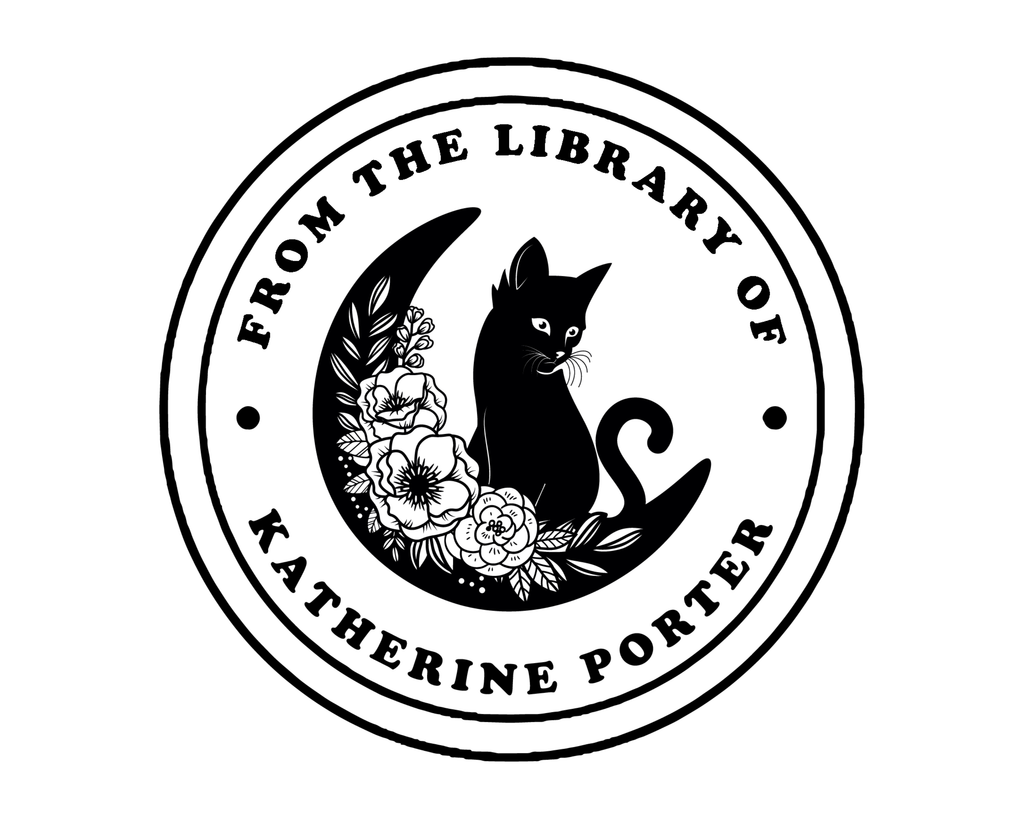 Personalized Book Wooden Handle Stamp - JL-FloralCats26