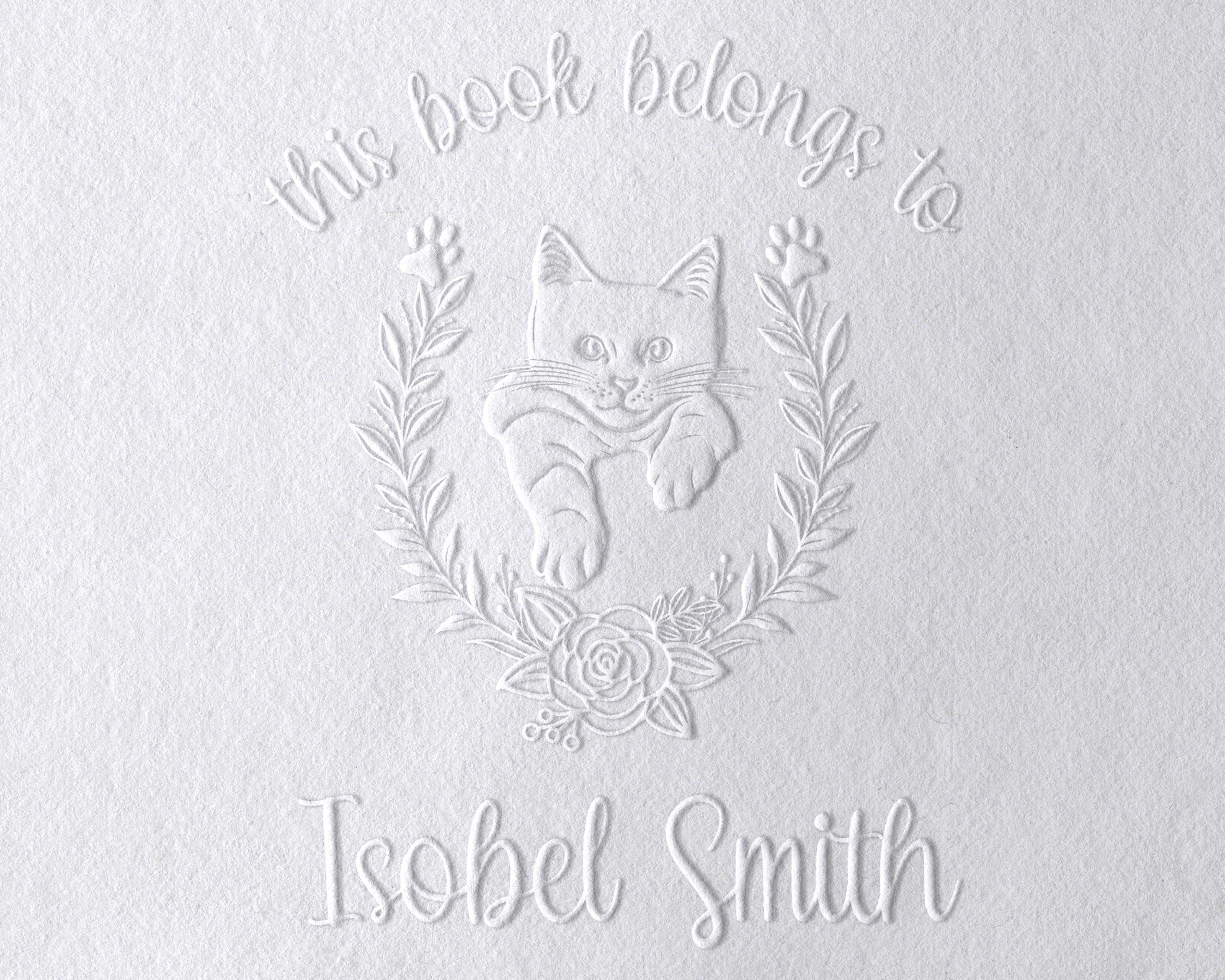 Personalized Book Embosser - JL-FloralCats28