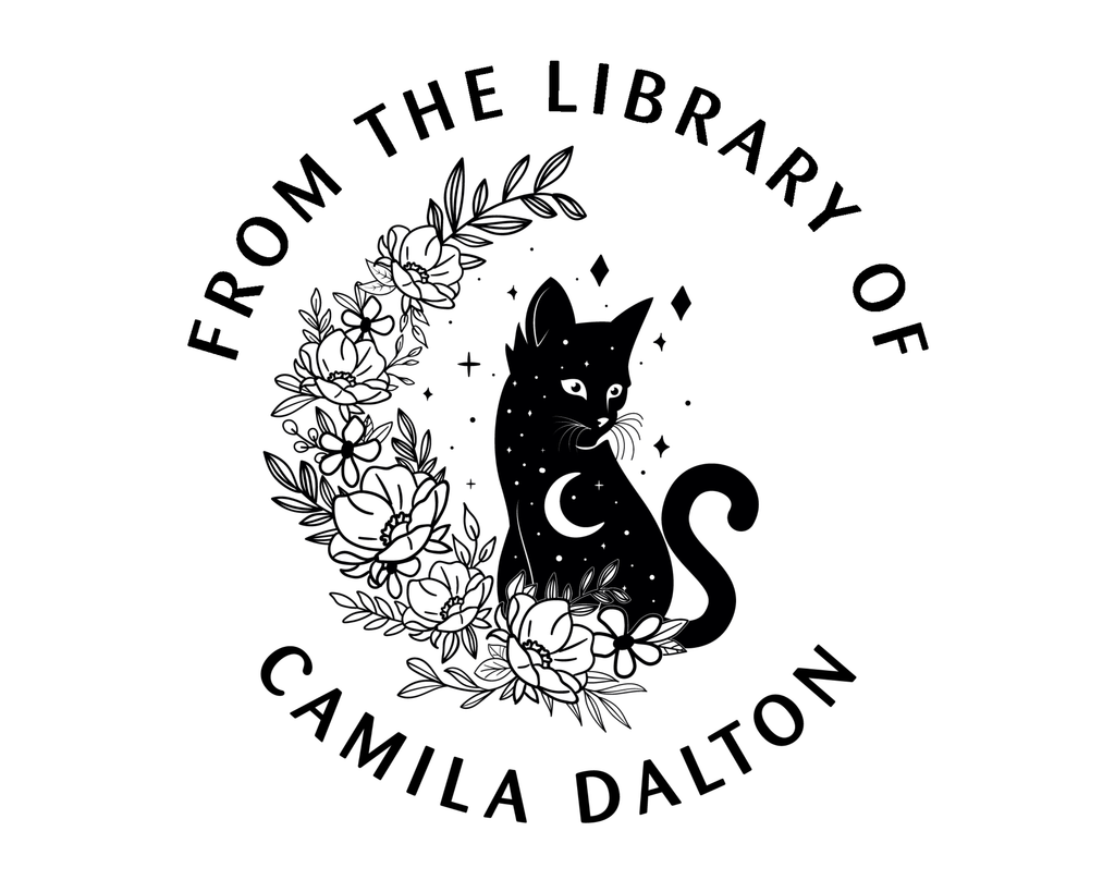 Personalized Book Self Ink Stamp - JL-FloralCats29
