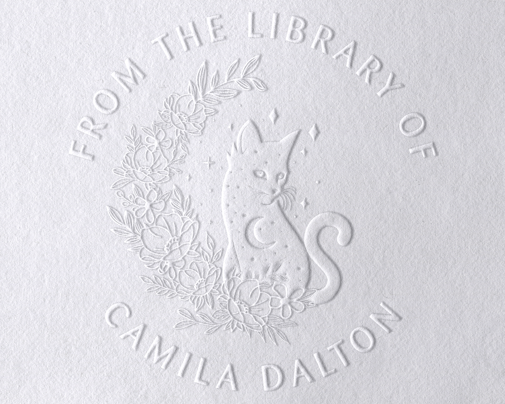 Personalized Book Embosser - JL-FloralCats29
