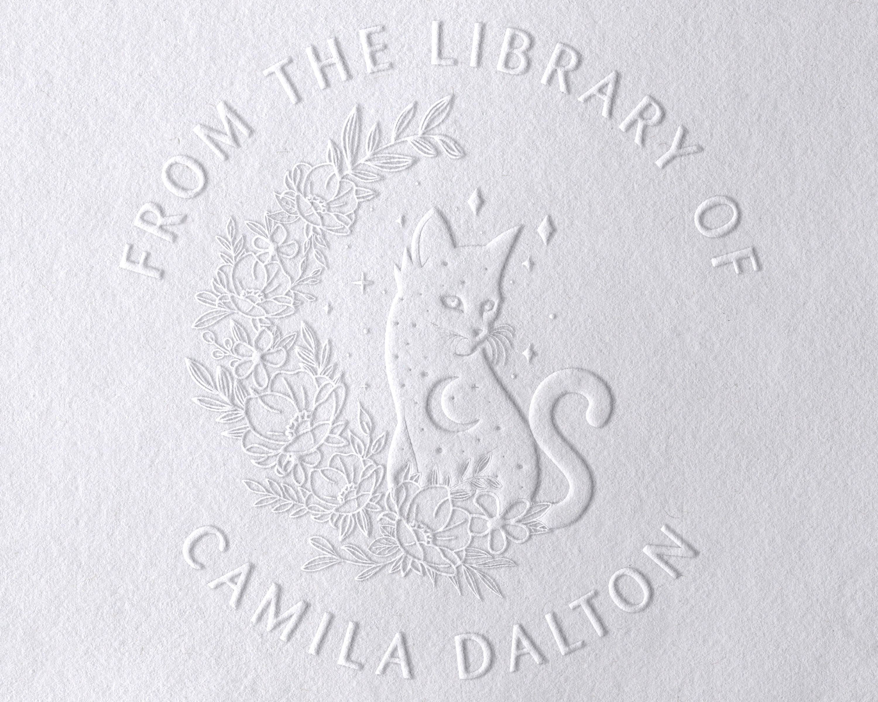 Personalized Book Embosser - JL-FloralCats29