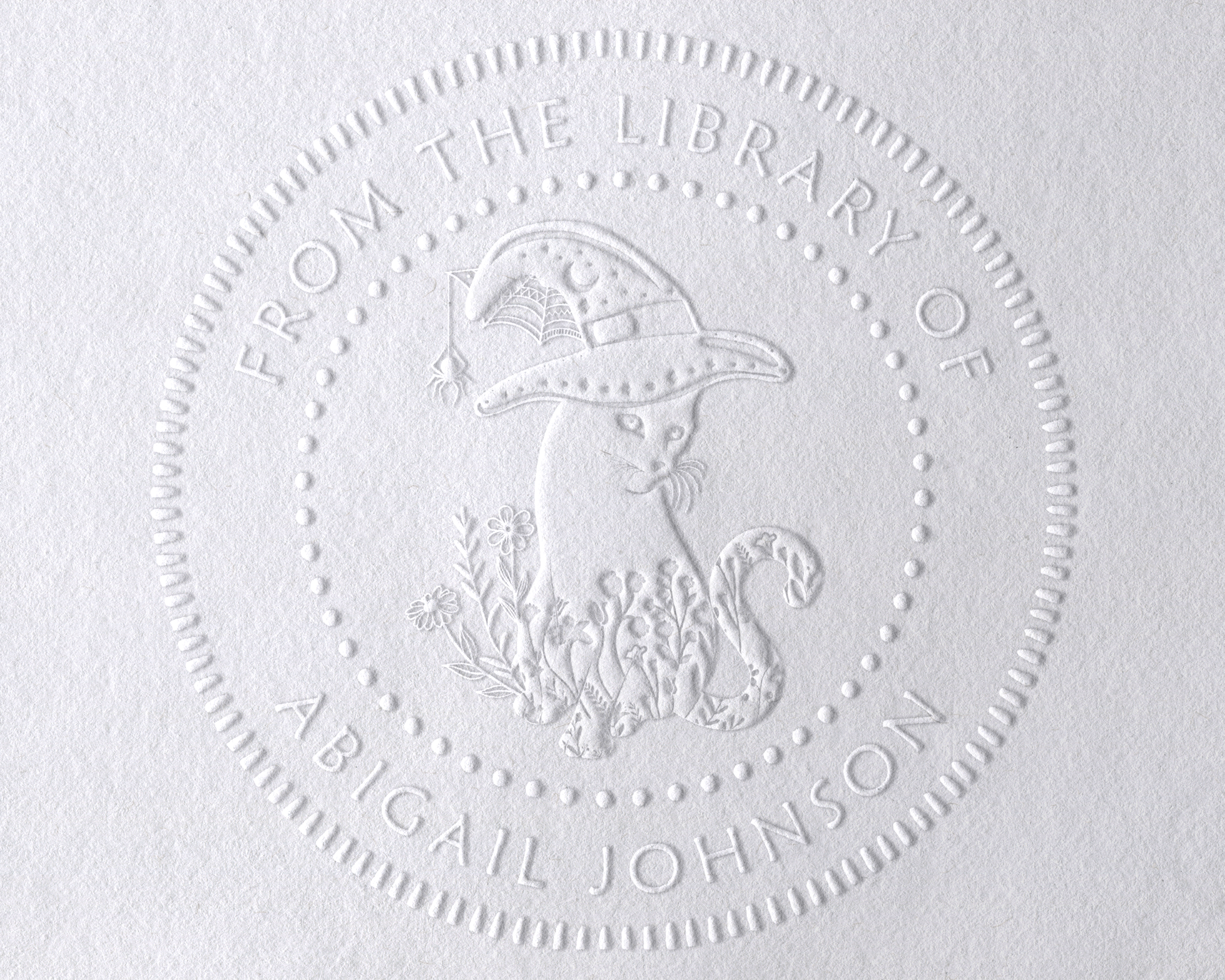 Personalized Book Embosser - JL-FloralCats2