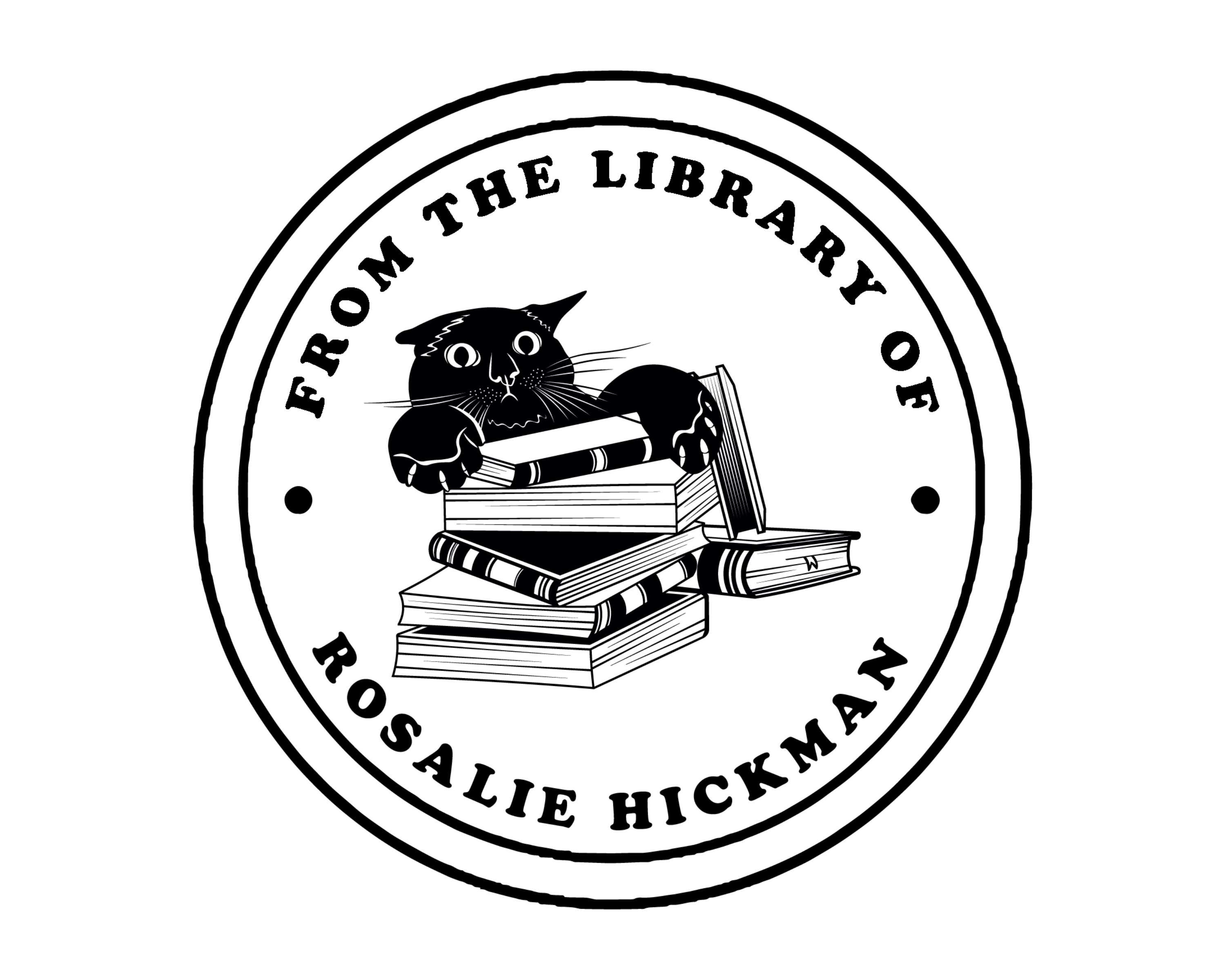 Personalized Book Self Ink Stamp - JL-FloralCats33