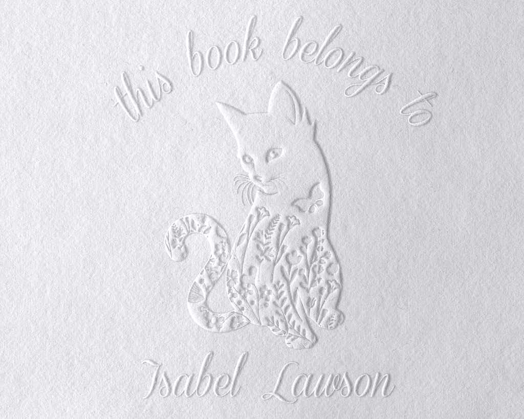 Personalized Book Embosser - JL-FloralCats4