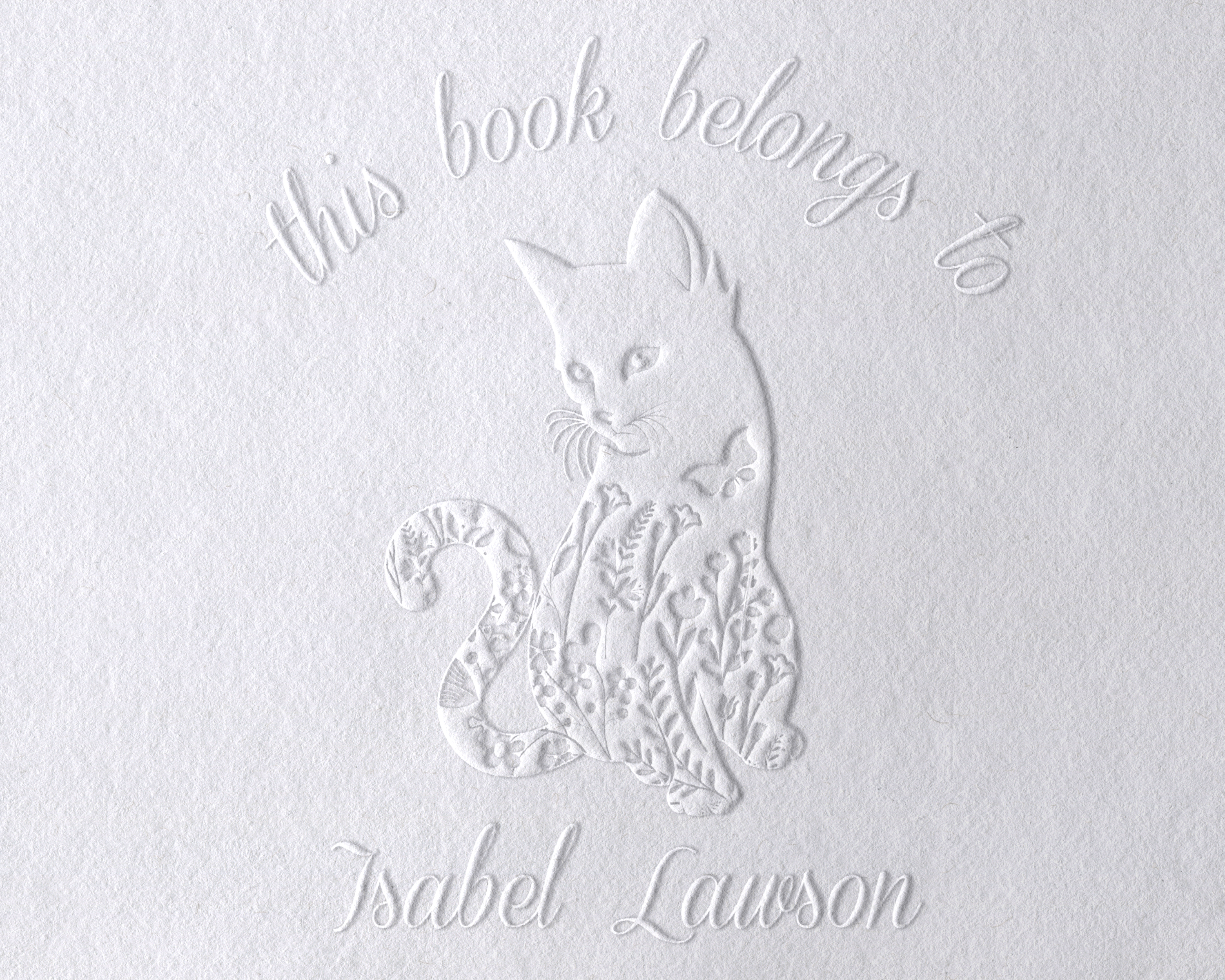 Personalized Book Embosser - JL-FloralCats4