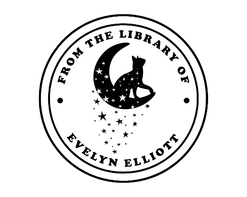 Personalized Book Self Ink Stamp - JL-FloralCats5