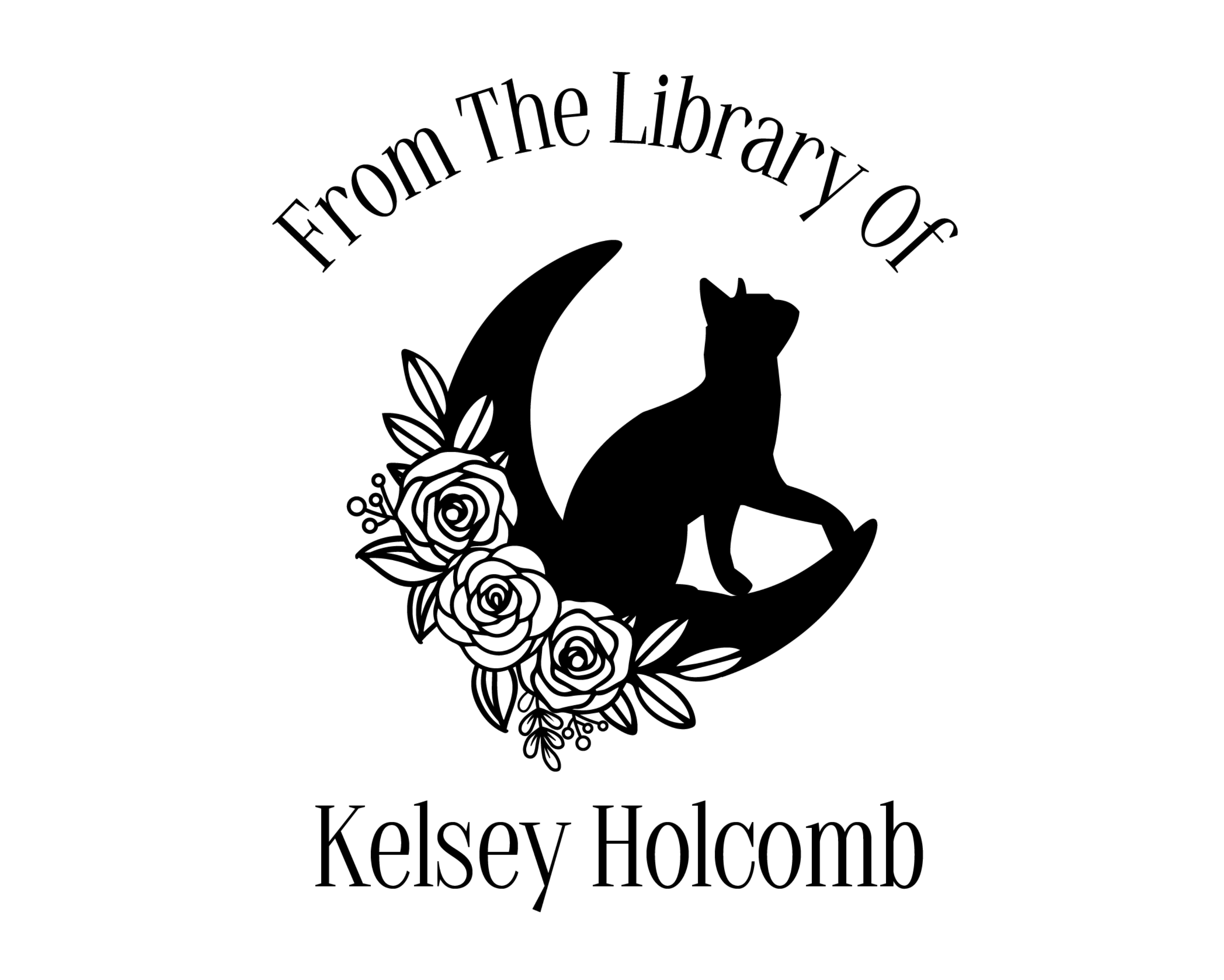 Personalized Book Wooden Handle Stamp - JL-FloralCats6