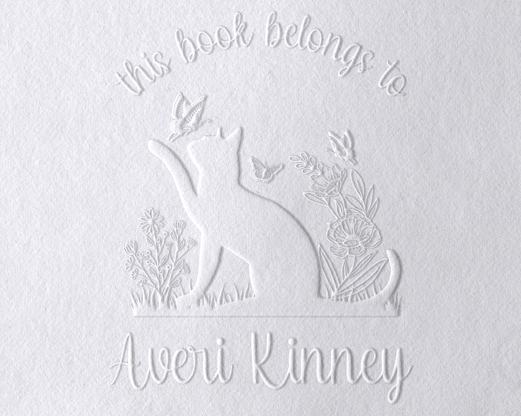 Personalized Book Embosser - JL-FloralCats7