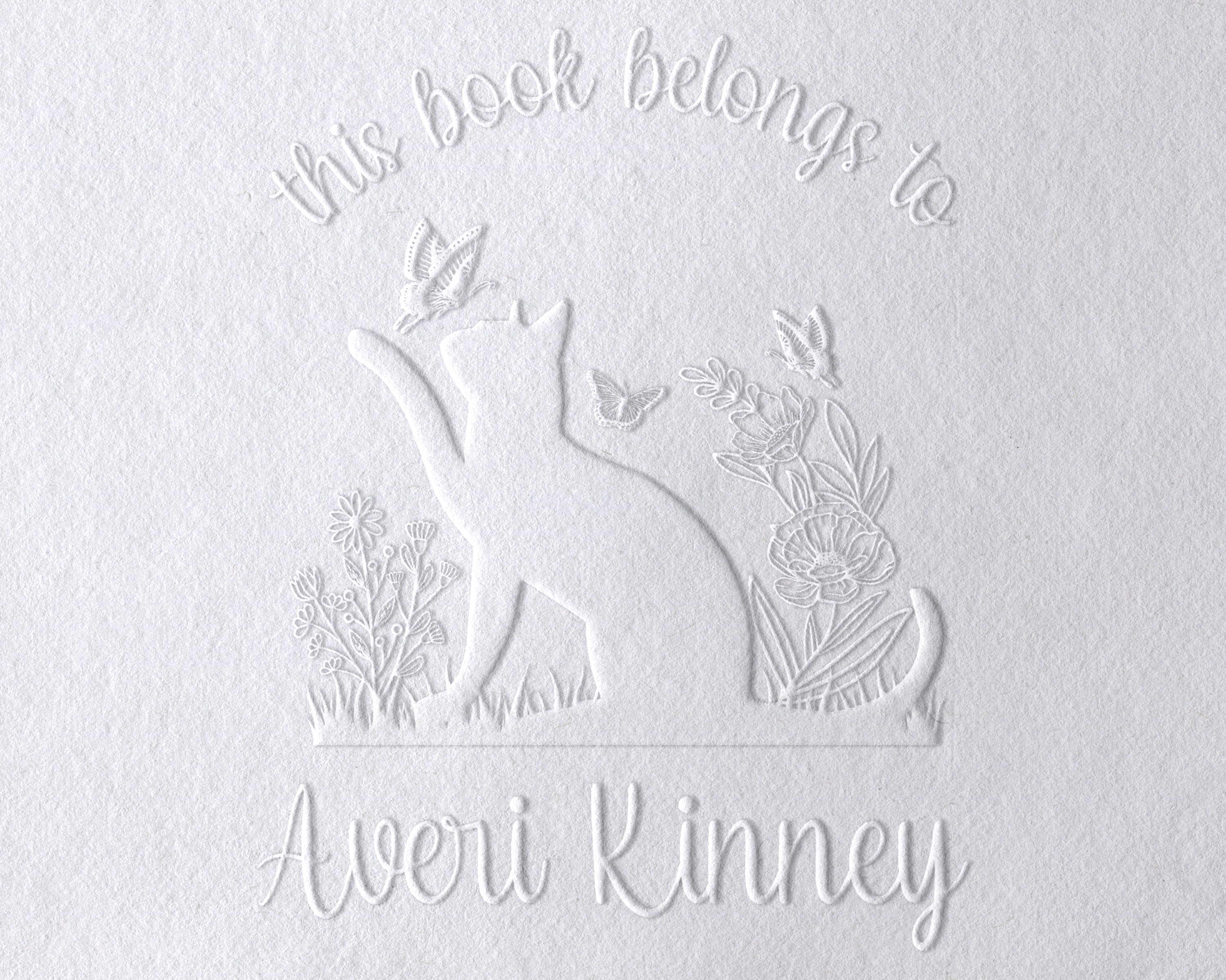Personalized Book Embosser - JL-FloralCats7