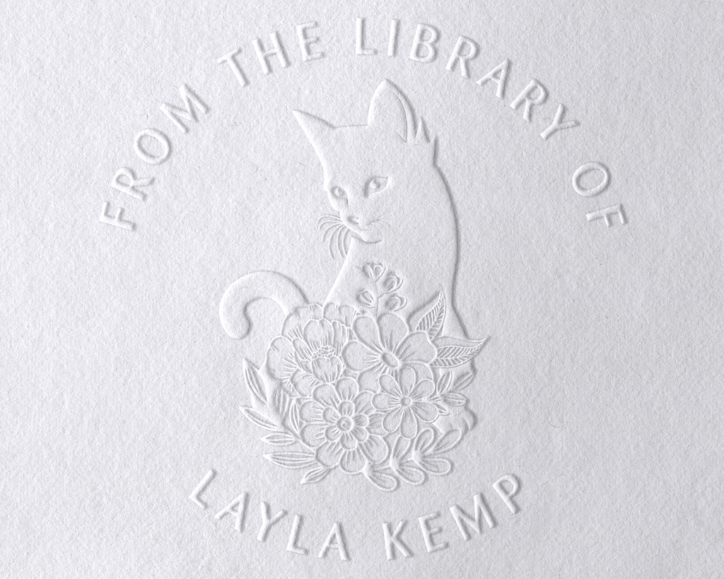 Personalized Book Embosser - JL-FloralCats8
